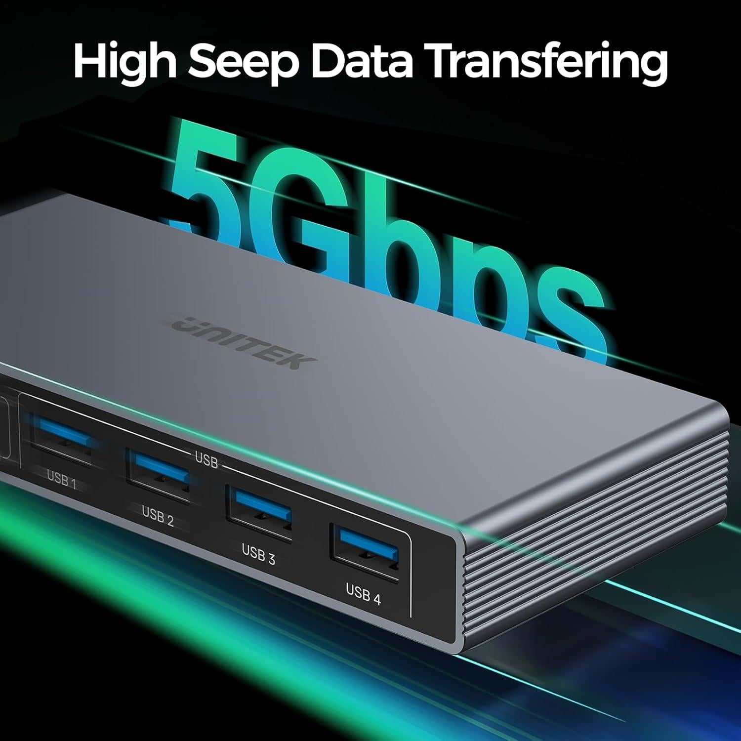 Interruptor KVM Unitek DP 8K 2 Computadoras 4 USB 3.0