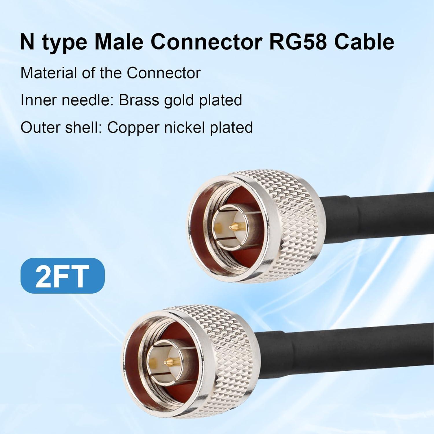 Cable coaxial N macho a N macho 0.61 m RG58 50 Ohm XRDS-RF