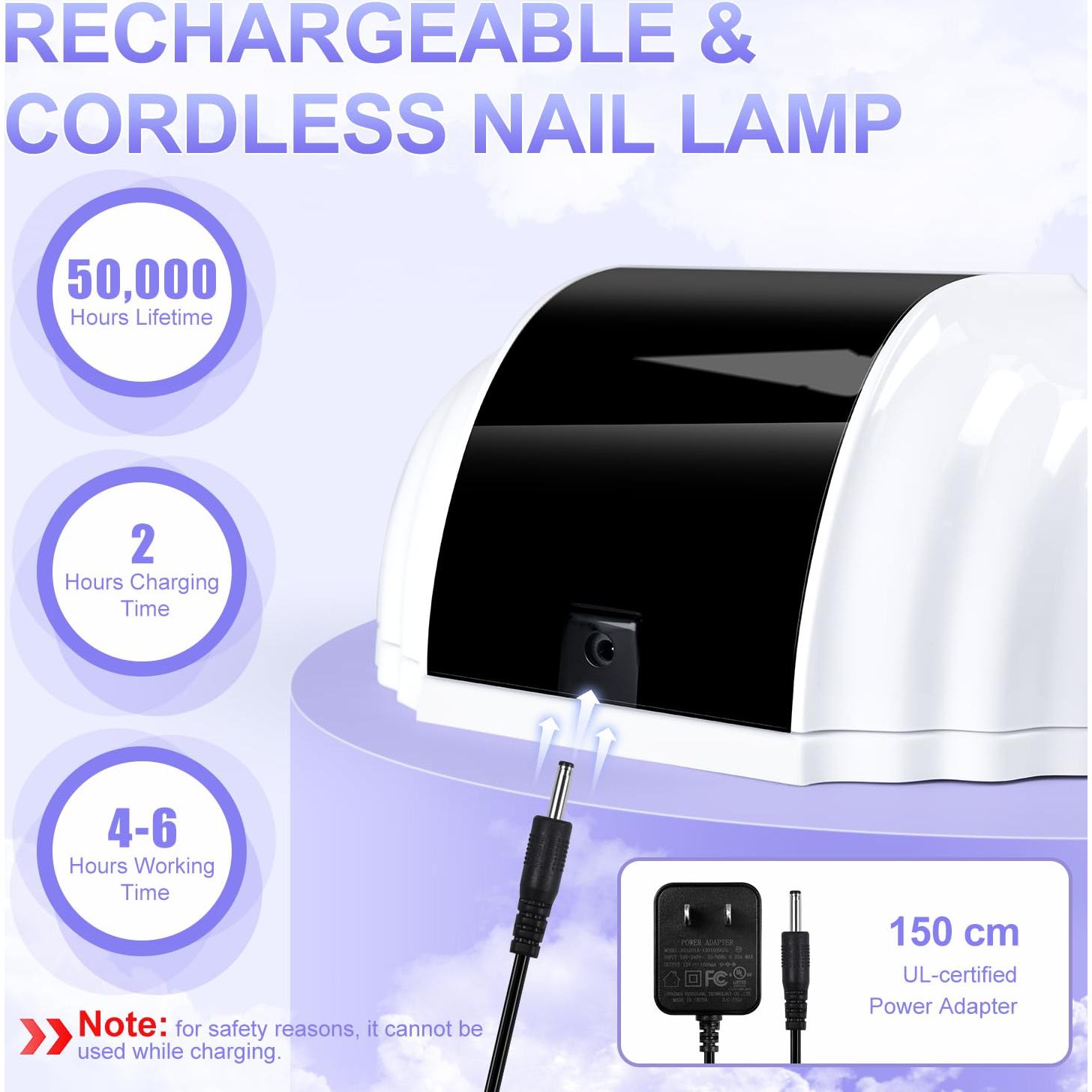 Lámpara de Uñas Inalámbrica NXJ INFILILA 268W UV Recargable