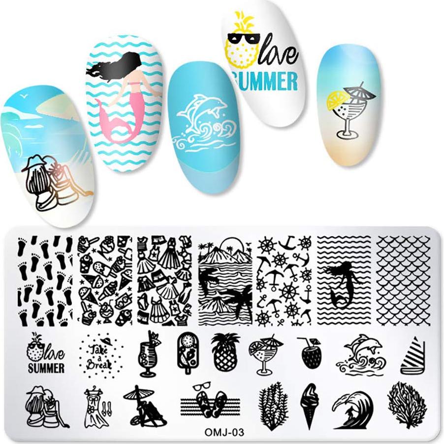 Kit de Estampado de Uñas SILPECWEE 8 Piezas Flores y Mariposas