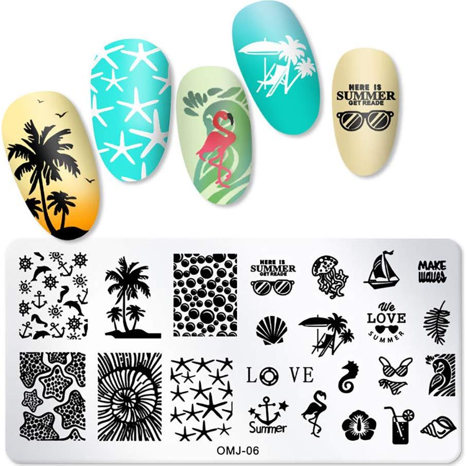 Kit de Estampado de Uñas SILPECWEE 8 Piezas Flores y Mariposas