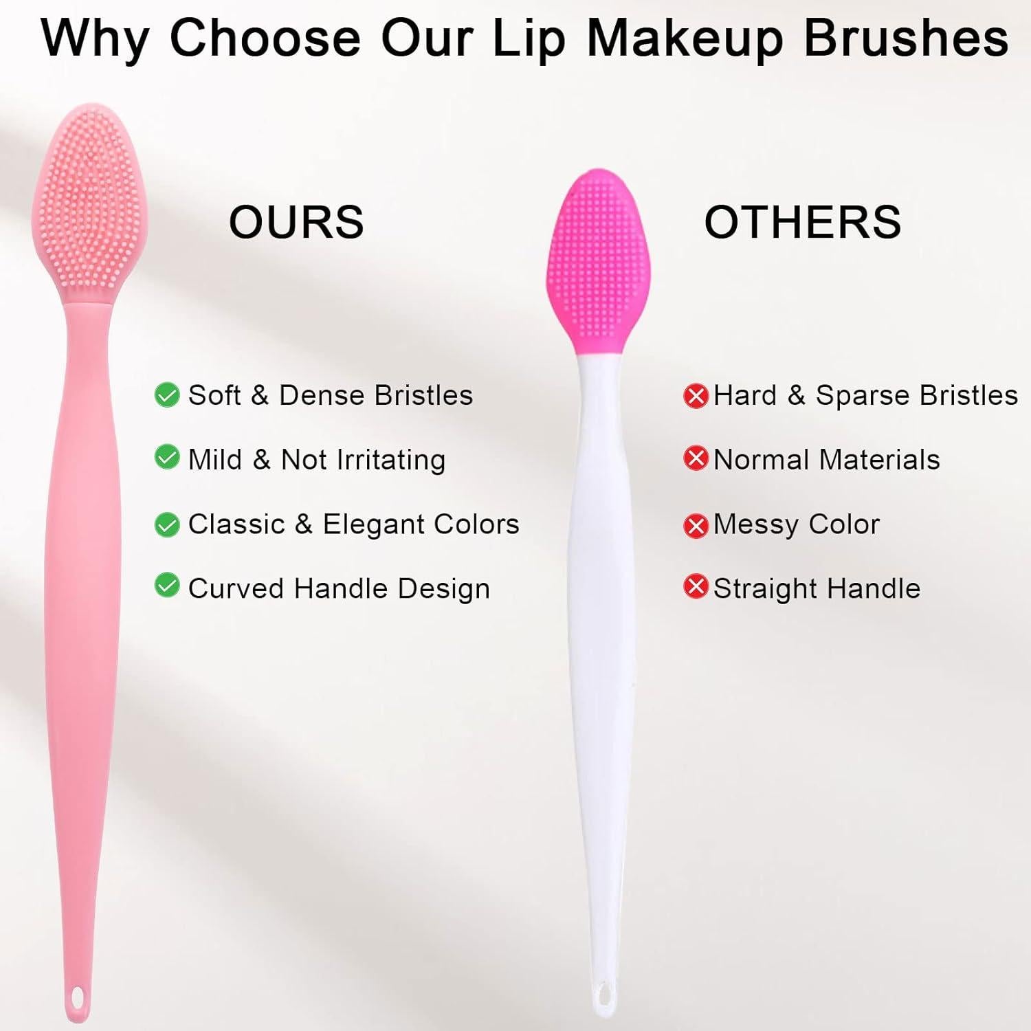 Cepillo Exfoliador de Labios ooloveminso - 10 Piezas Rosa