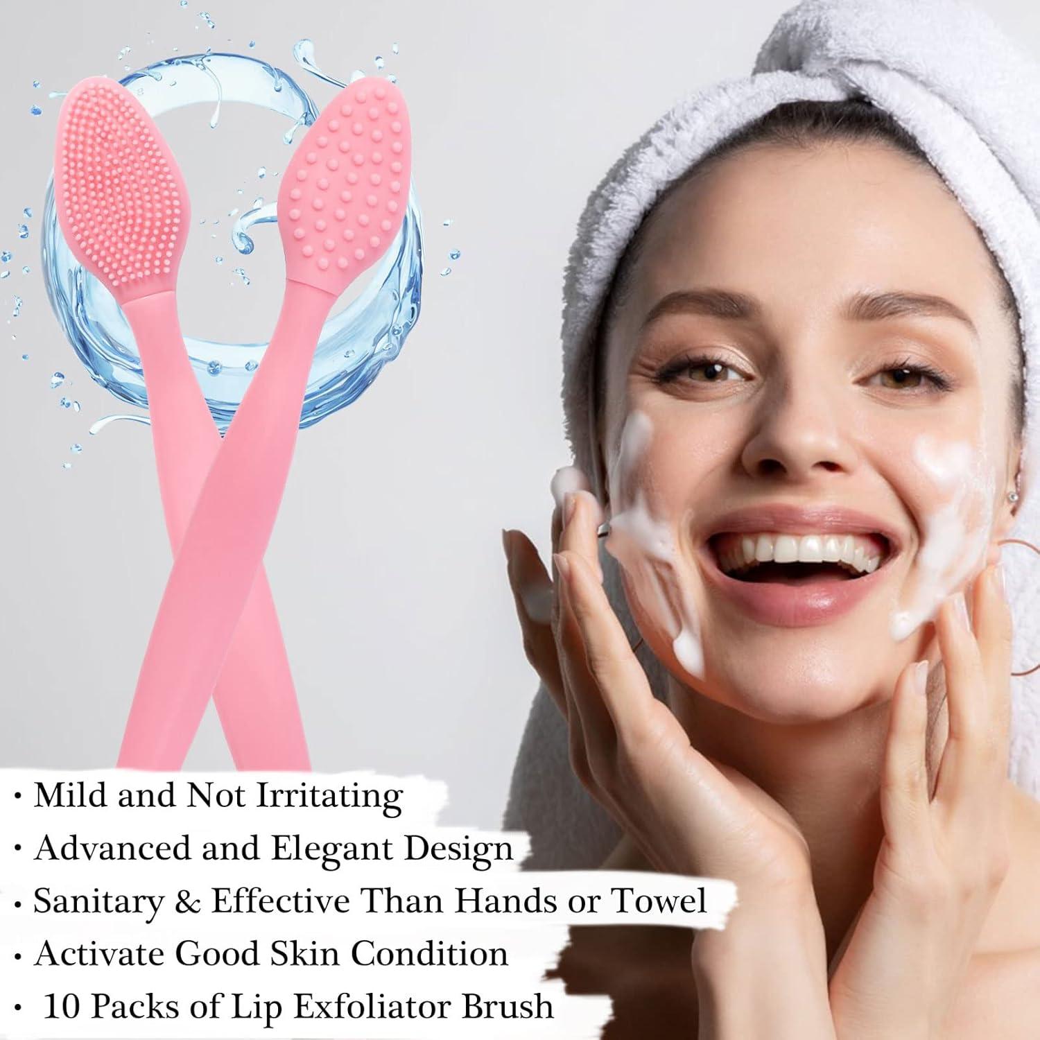 Cepillo Exfoliador de Labios ooloveminso - 10 Piezas Rosa