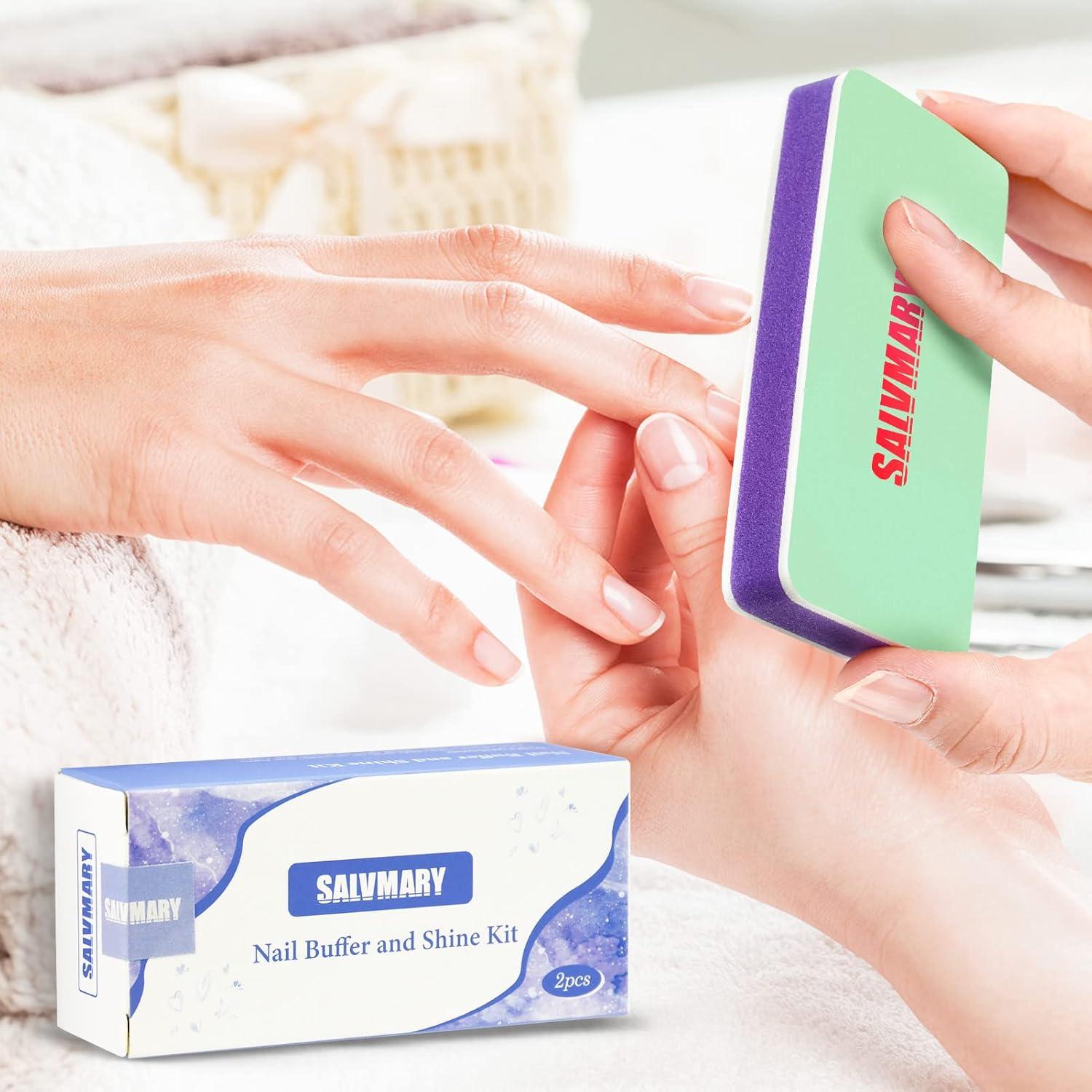 Bloques de Pulido de Uñas SALVMARY 2 Pcs Doble Lado 400/3000 Grano