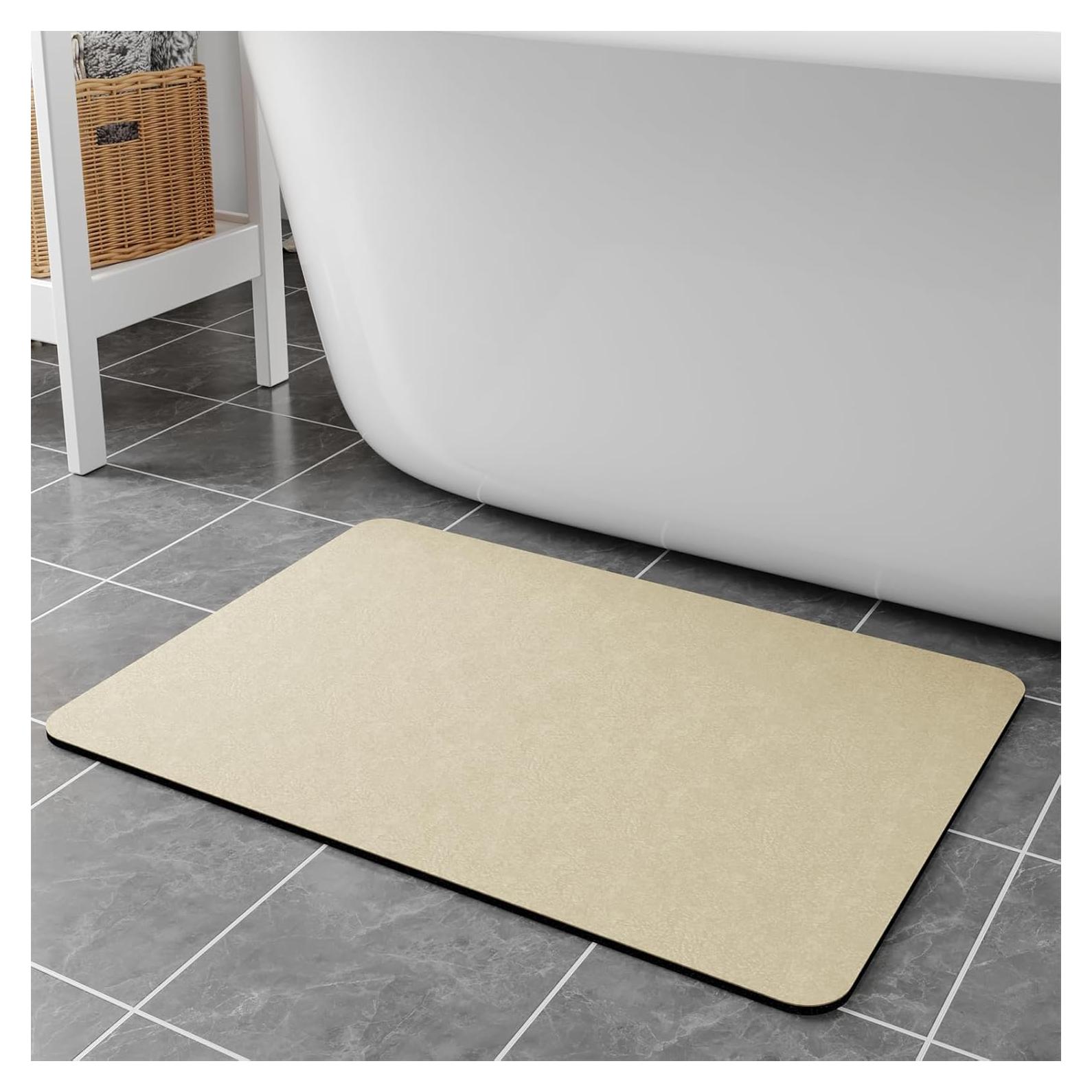 Alfombrilla de baño Earcu 61x43 cm Antideslizante Beige