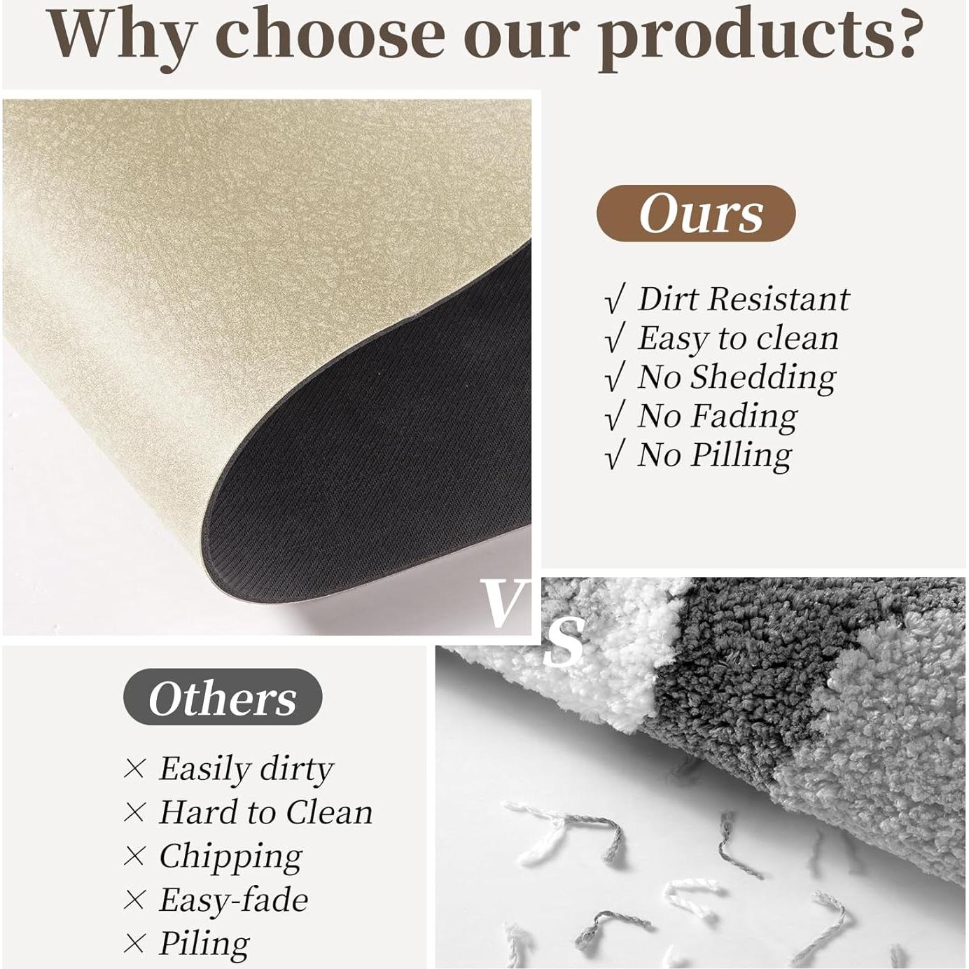 Alfombrilla de baño Earcu 61x43 cm Antideslizante Beige