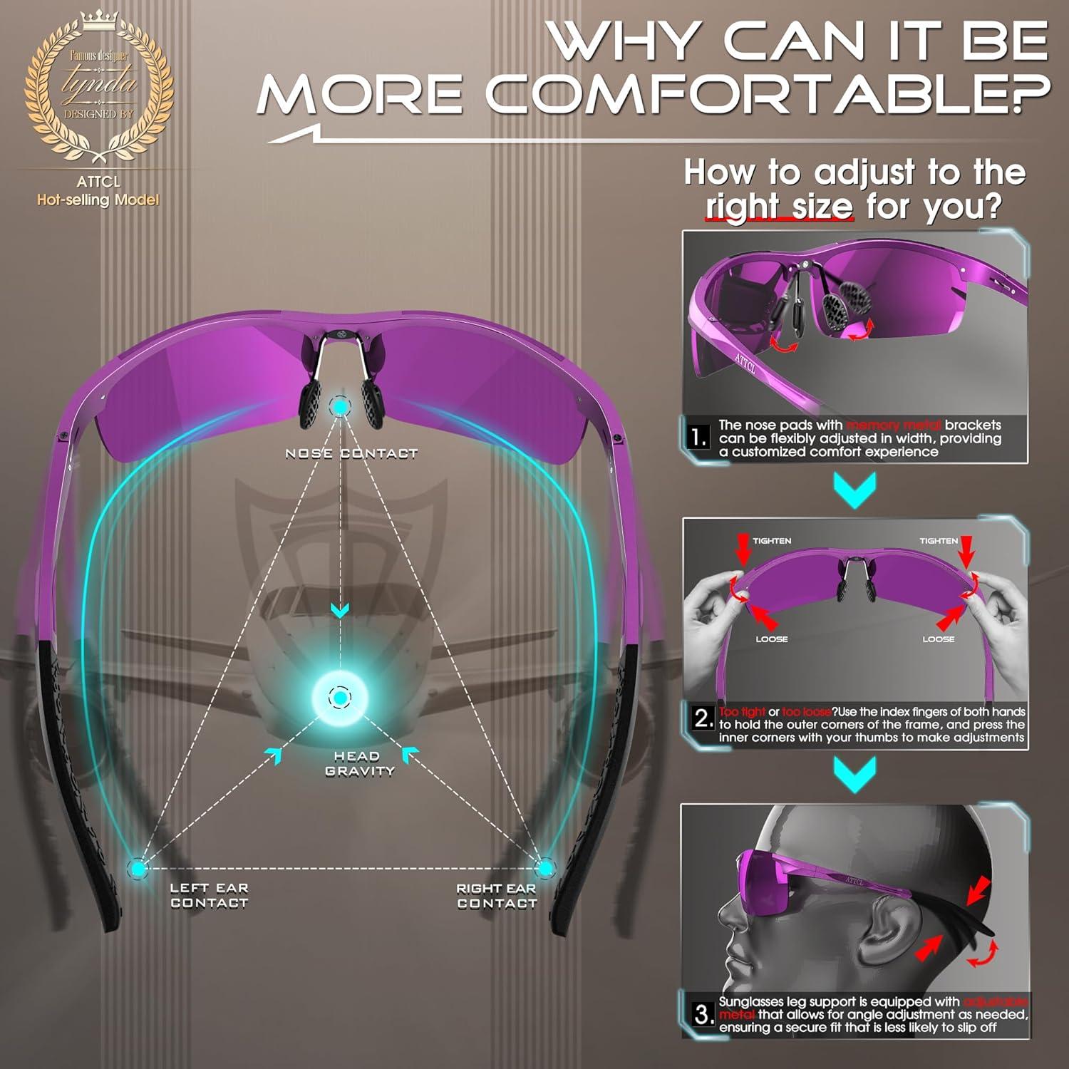 Gafas de sol polarizadas ATTCL - Marco ligero de metal UV400