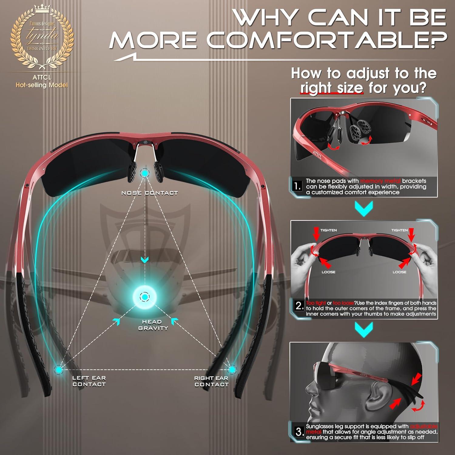 Gafas de sol polarizadas ATTCL - Marco ligero Al-Mg UV400