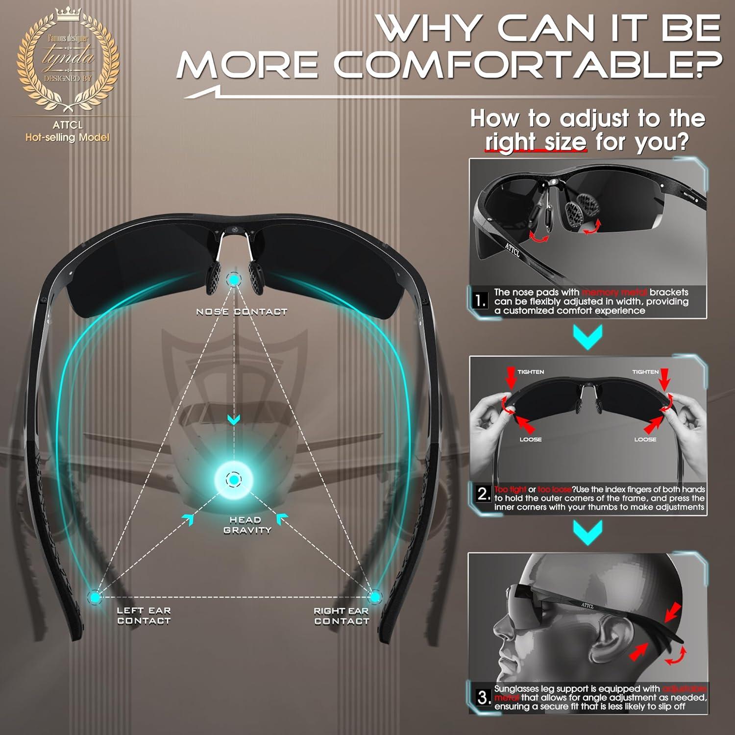 Gafas de sol polarizadas ATTCL - Marco ligero Al-Mg UV400