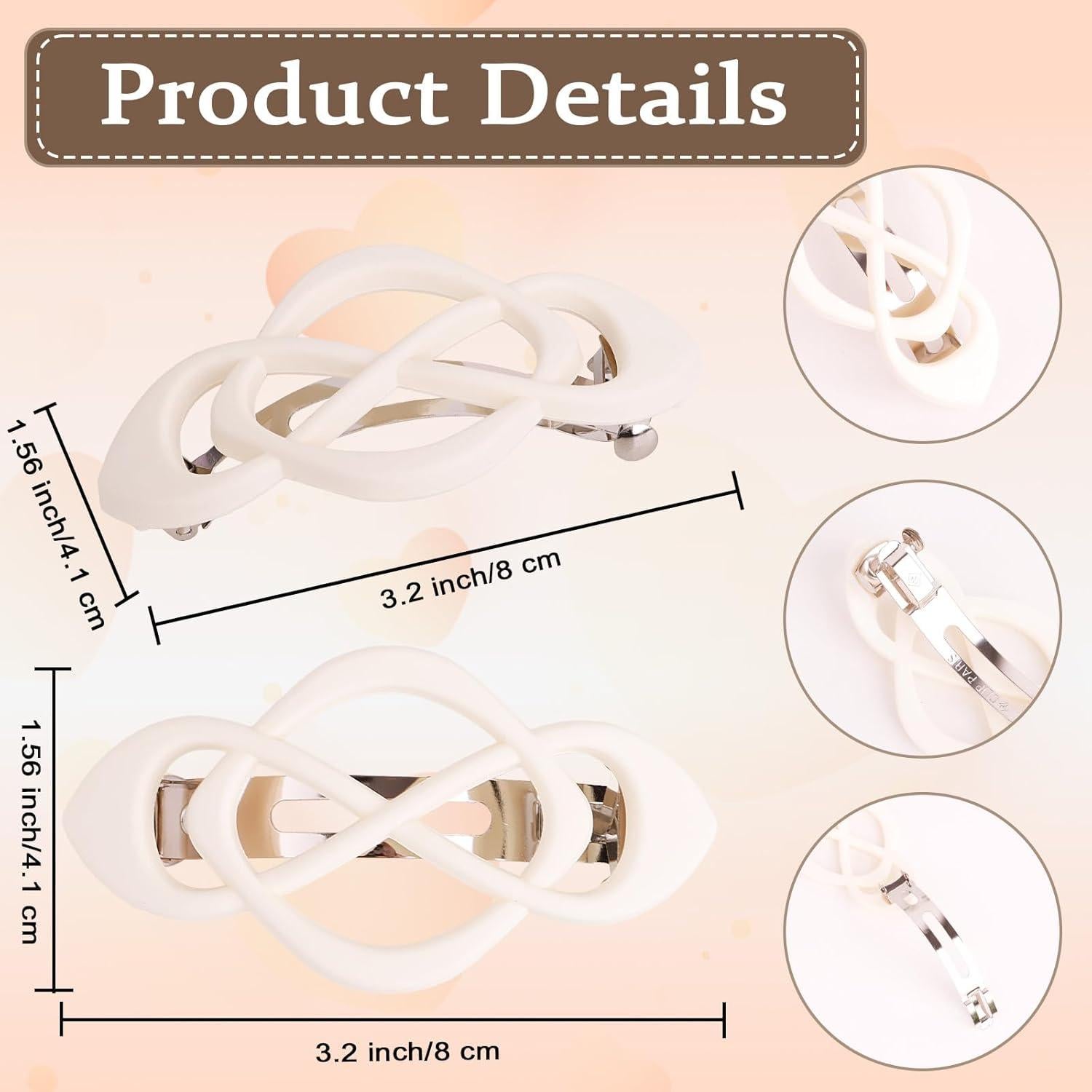 Pinzas para el cabello beige Amariver - 4 paquetes de clips