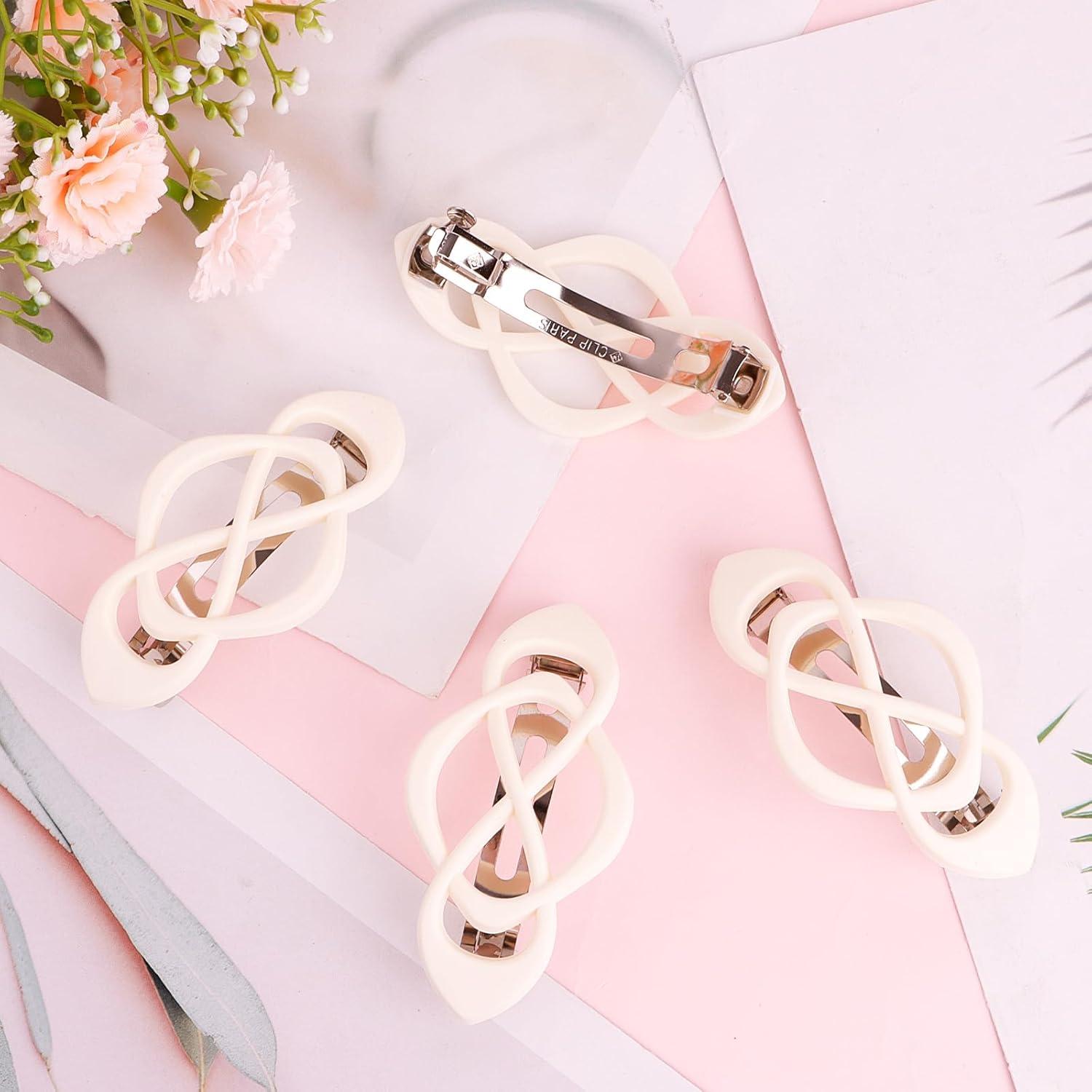 Pinzas para el cabello beige Amariver - 4 paquetes de clips