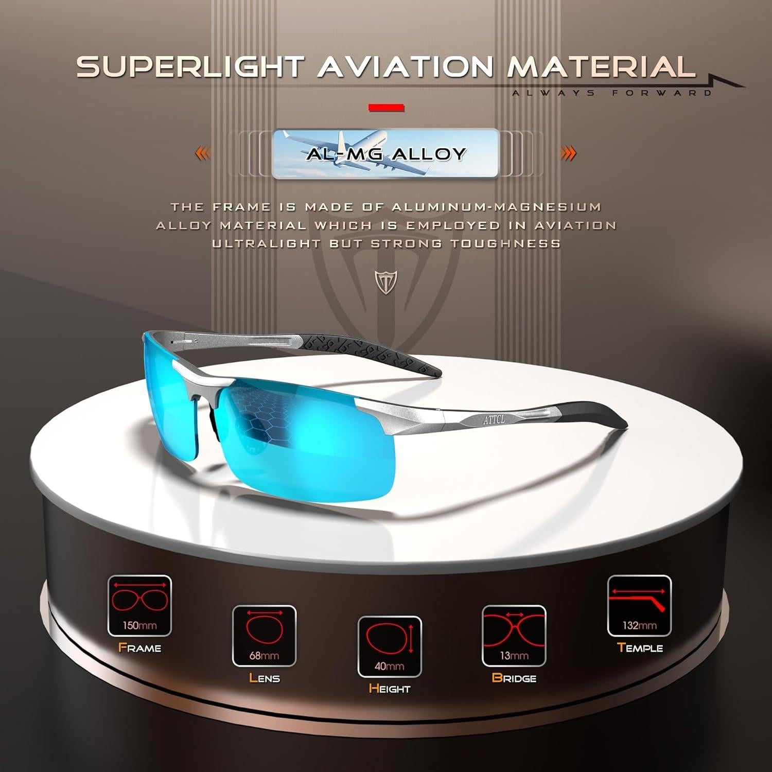 Gafas de sol polarizadas ATTCL - Marco metal ligero UV400