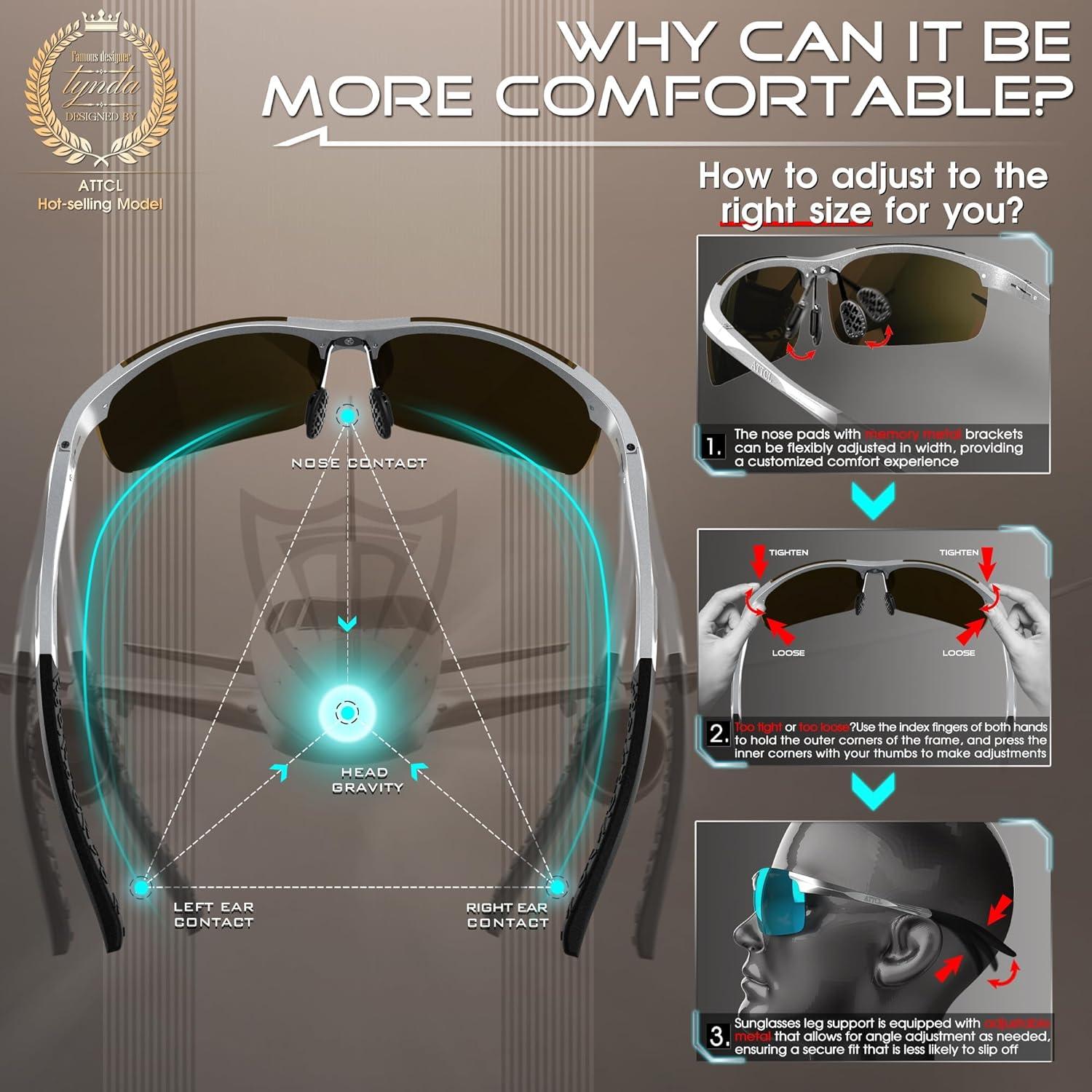 Gafas de sol polarizadas ATTCL - Marco metal ligero UV400