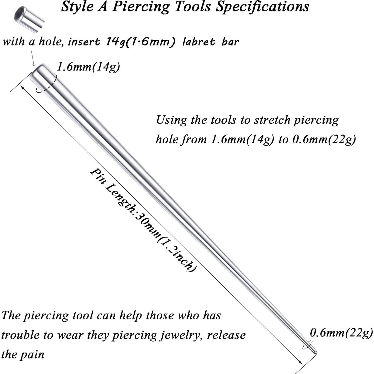 MILACOLATO Punzones de Titanio 14G 16G para Piercing