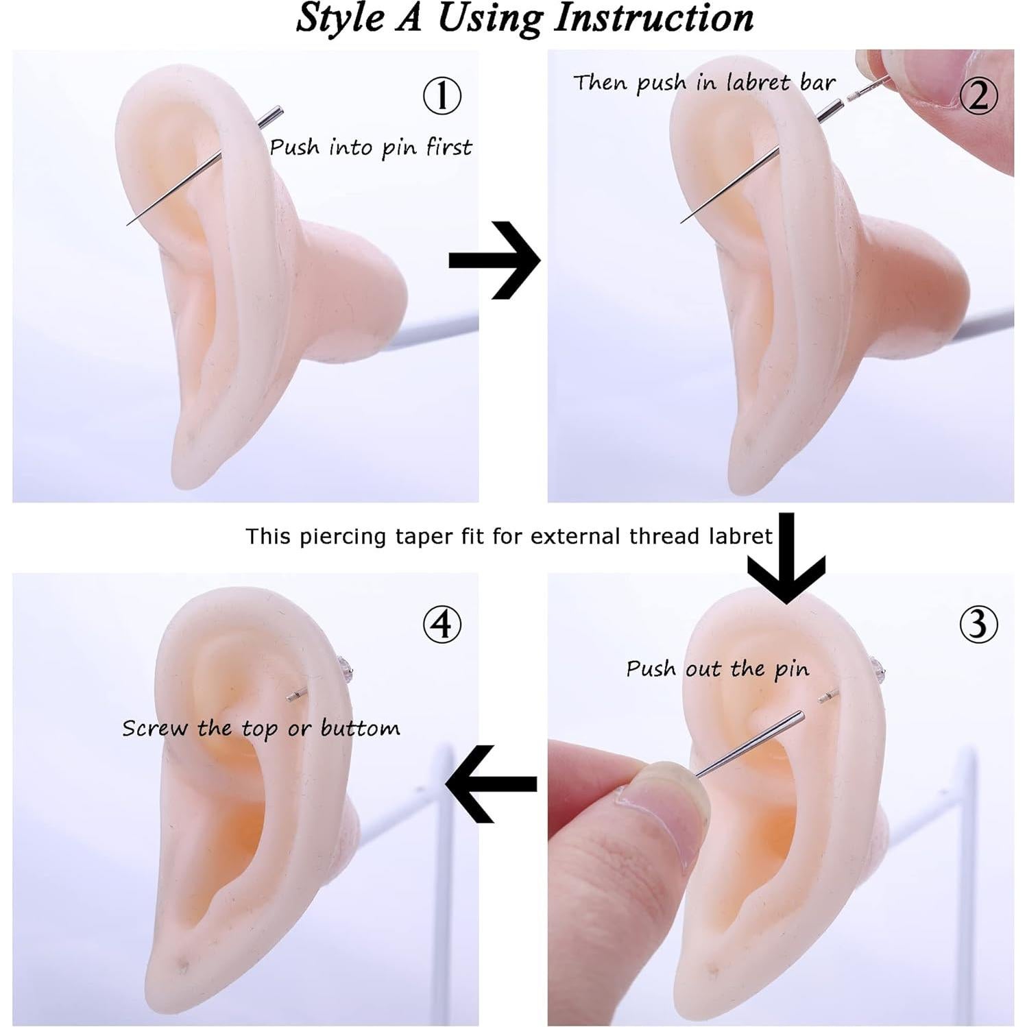 MILACOLATO Punzones de Titanio 14G 16G para Piercing