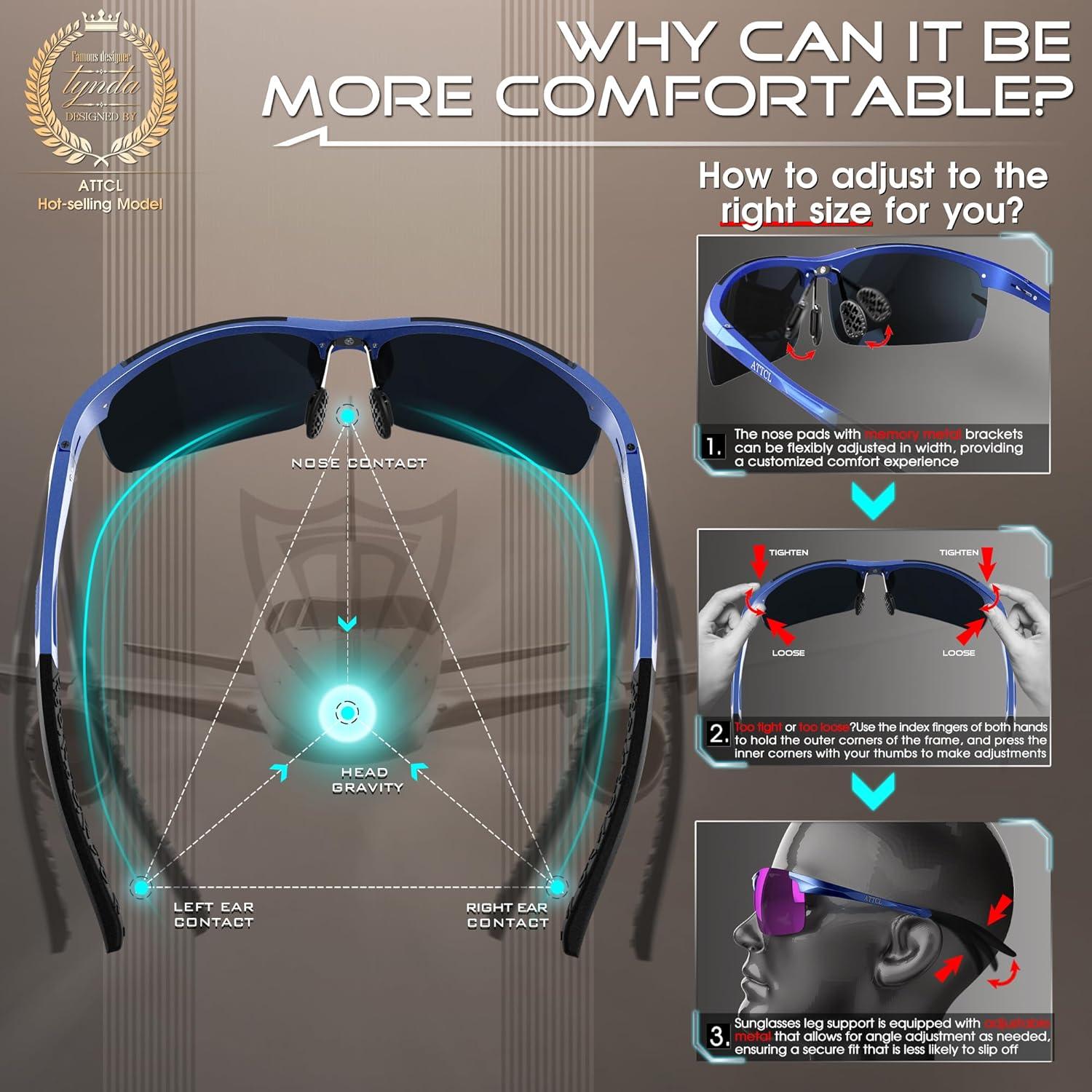 Gafas de sol polarizadas ATTCL - Marco ligero Al-Mg UV400