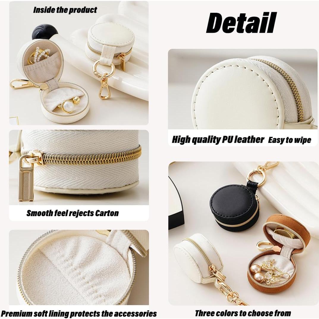 Caja de Joyería de Viaje BWTRQ Negra - Organizador Portátil 5x5x3 cm