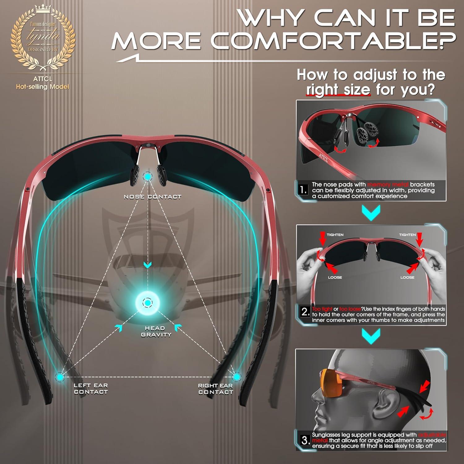 Gafas de sol polarizadas ATTCL - Marco ligero Al-Mg UV400