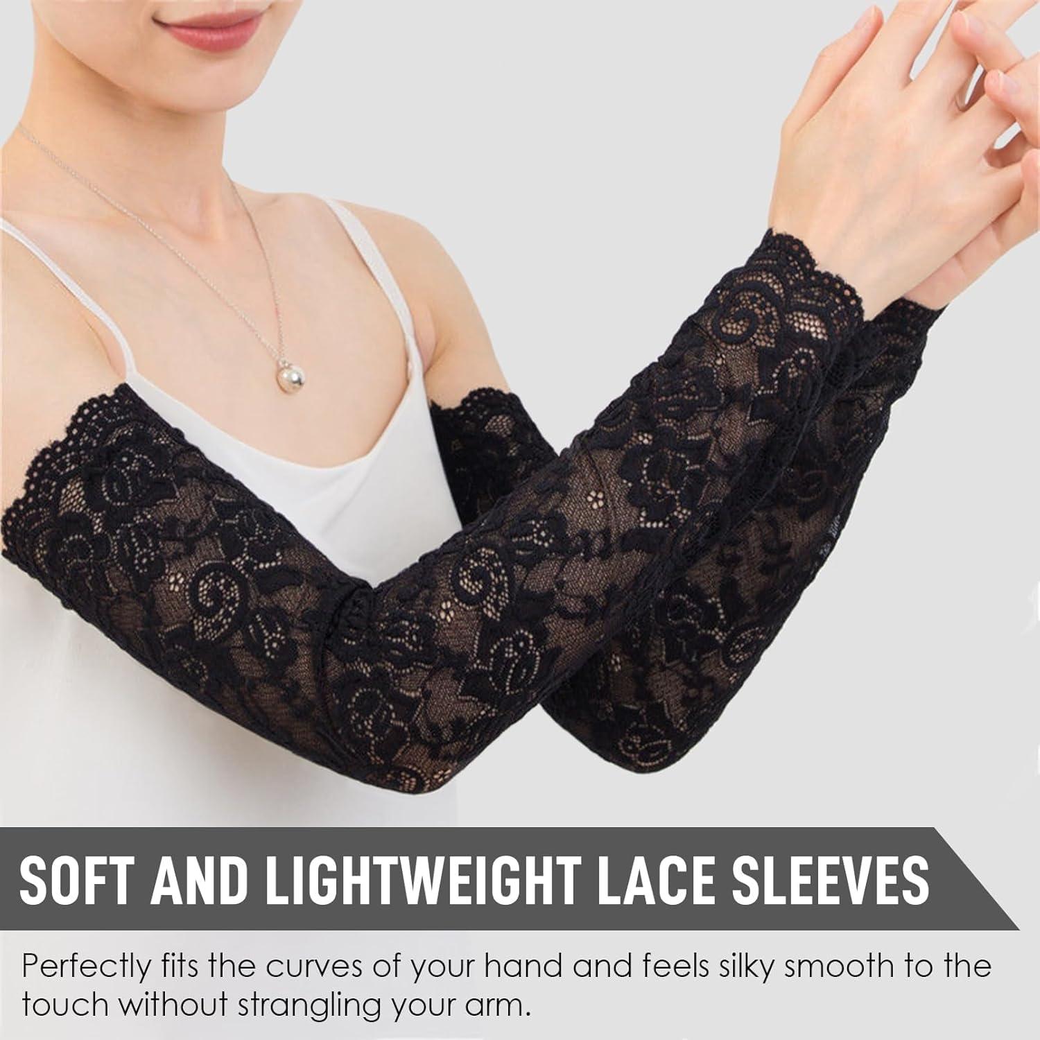 Mangas de Encaje Sin Dedos para Mujeres - Elegantes y Transpirables