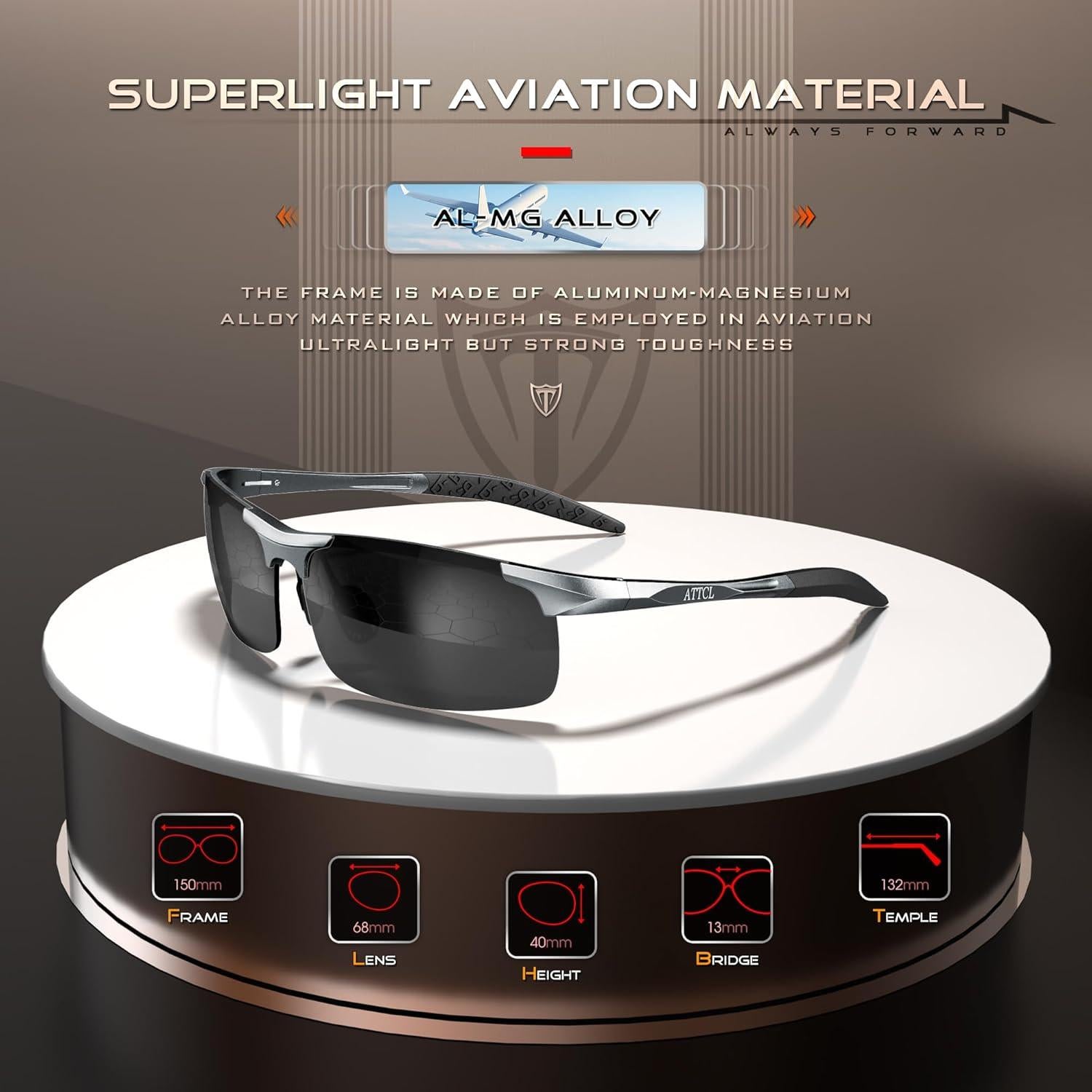 Gafas de sol polarizadas ATTCL - Marco ligero de metal