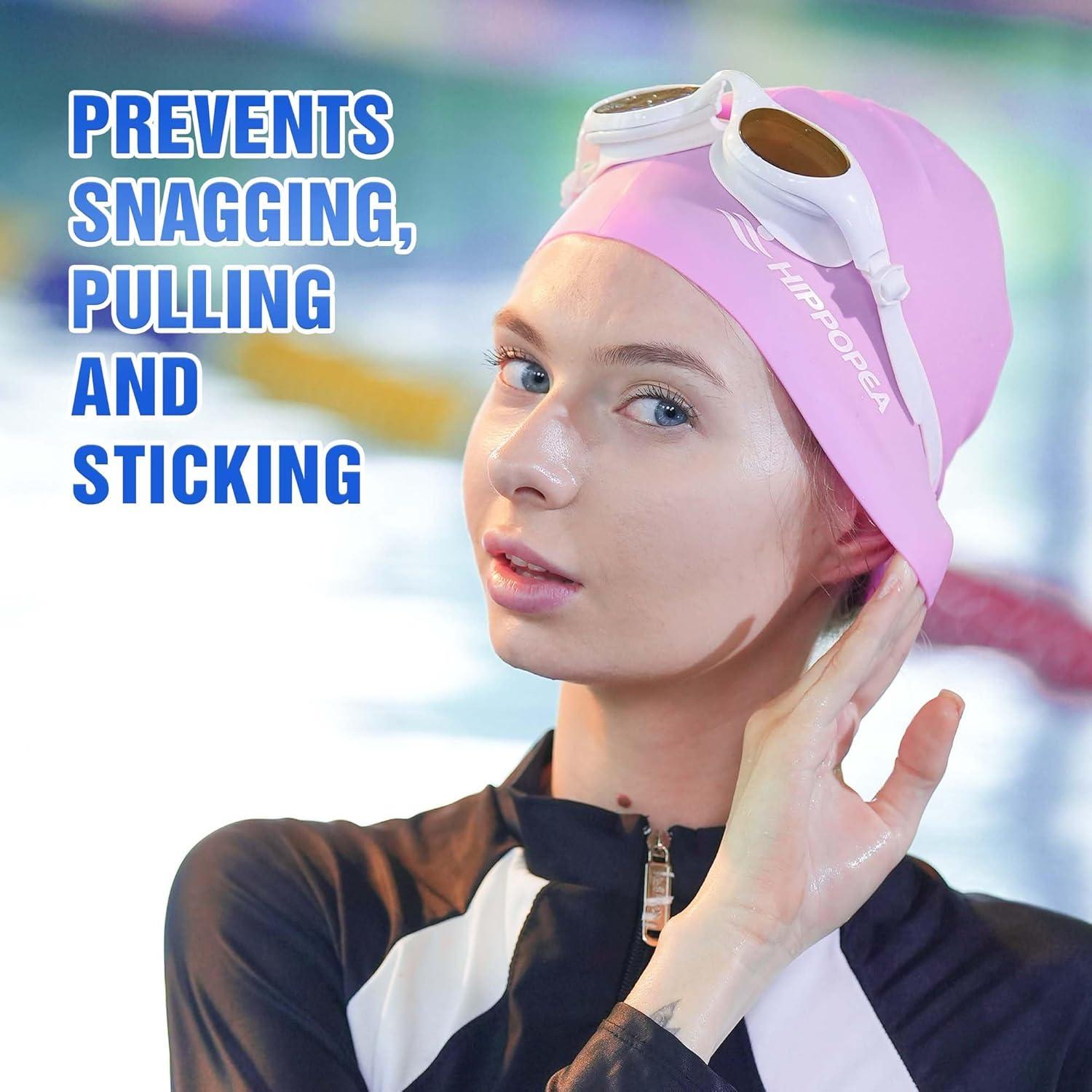 Gorro de natación extra grande HIPPOPEA para cabello largo - Silicona
