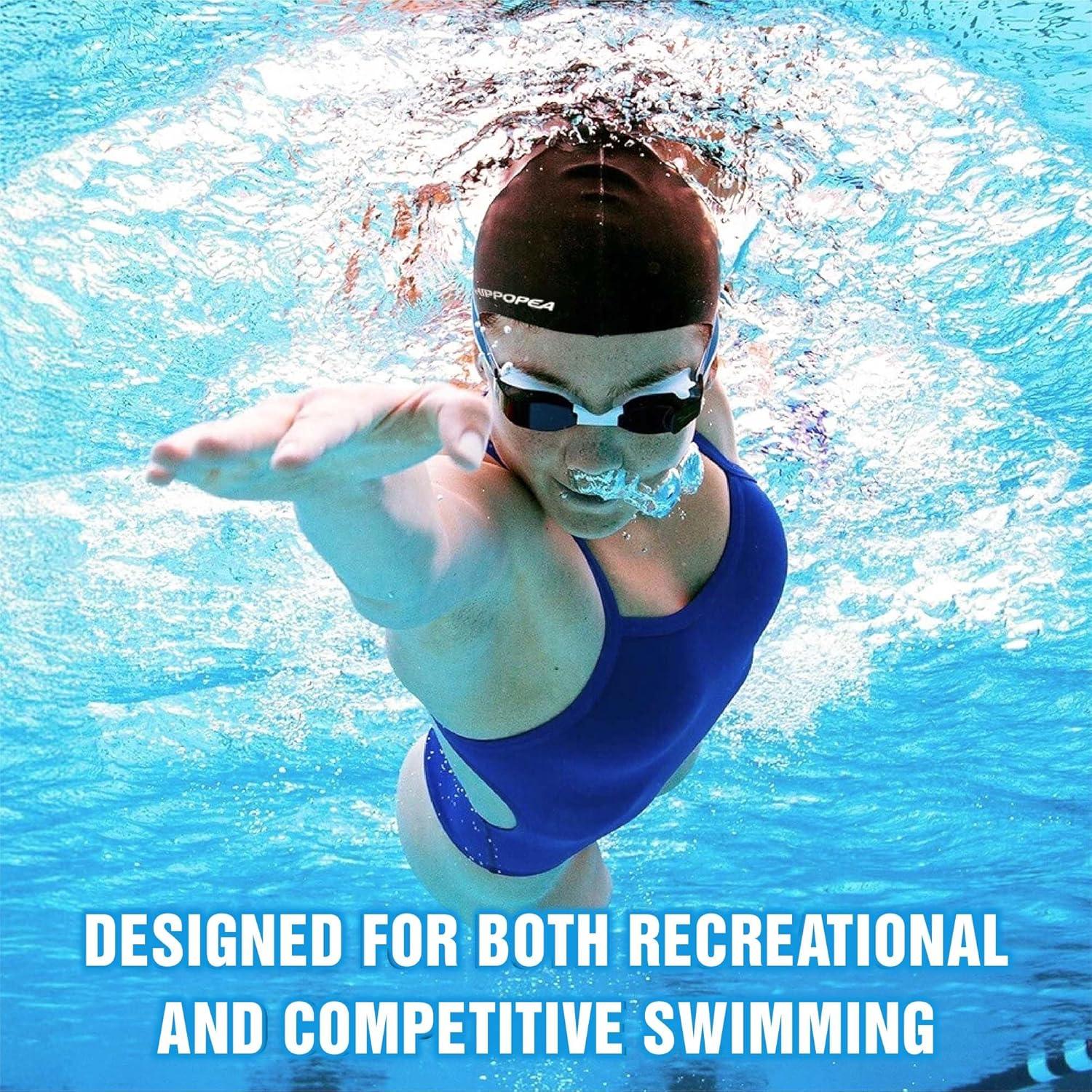 Gorro de natación extra grande HIPPOPEA para cabello largo - Silicona