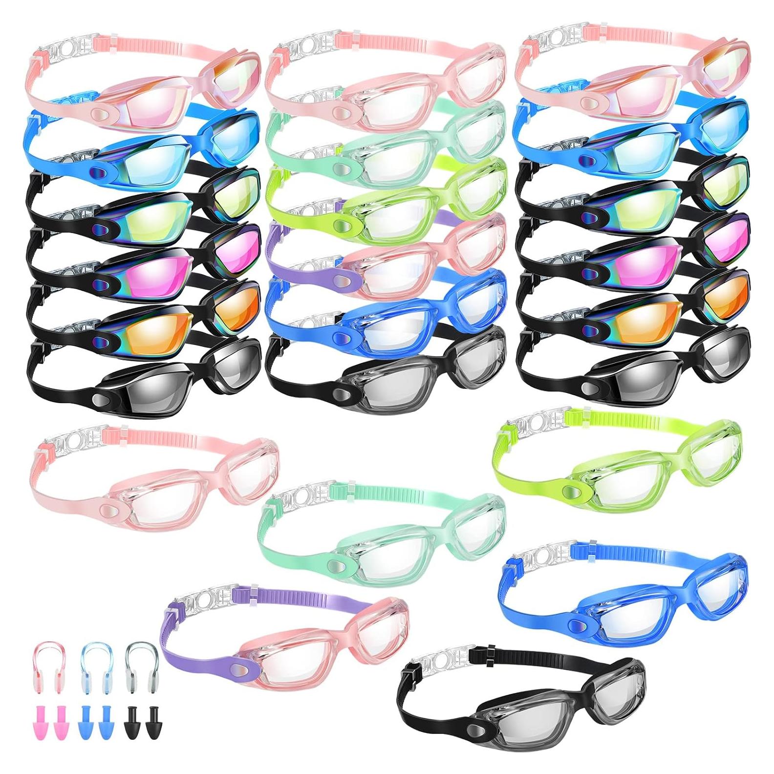 Paquete de 24 Gafas de Natación Konohan Antivaho para Adultos y Niños