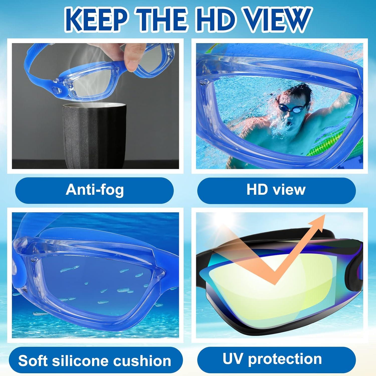 Paquete de 24 Gafas de Natación Konohan Antivaho para Adultos y Niños