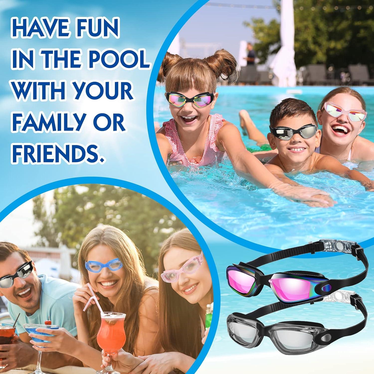 Paquete de 24 Gafas de Natación Konohan Antivaho para Adultos y Niños