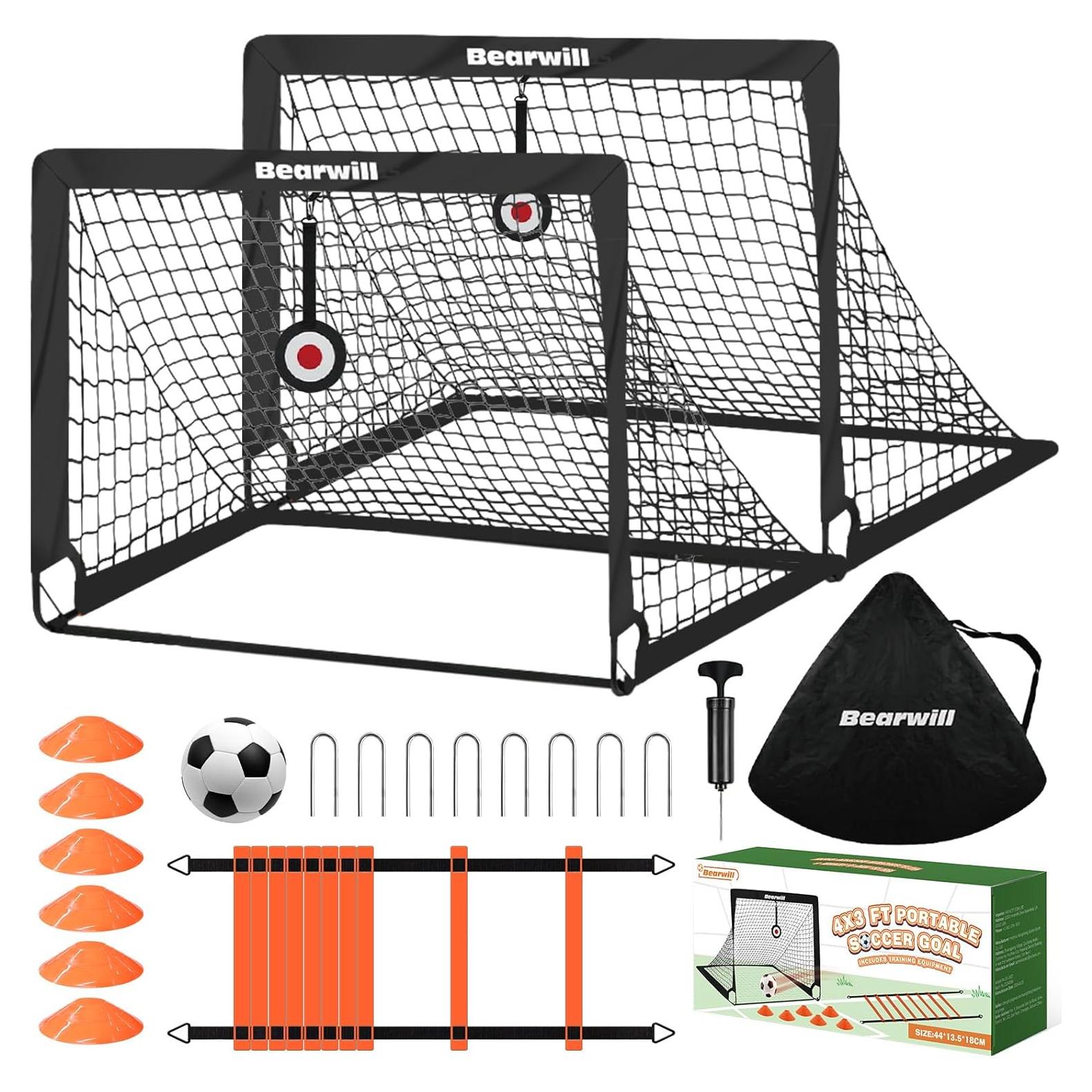 Portería de Fútbol Bearwill, Conjunto 2 Porterías 1.22x0.91m