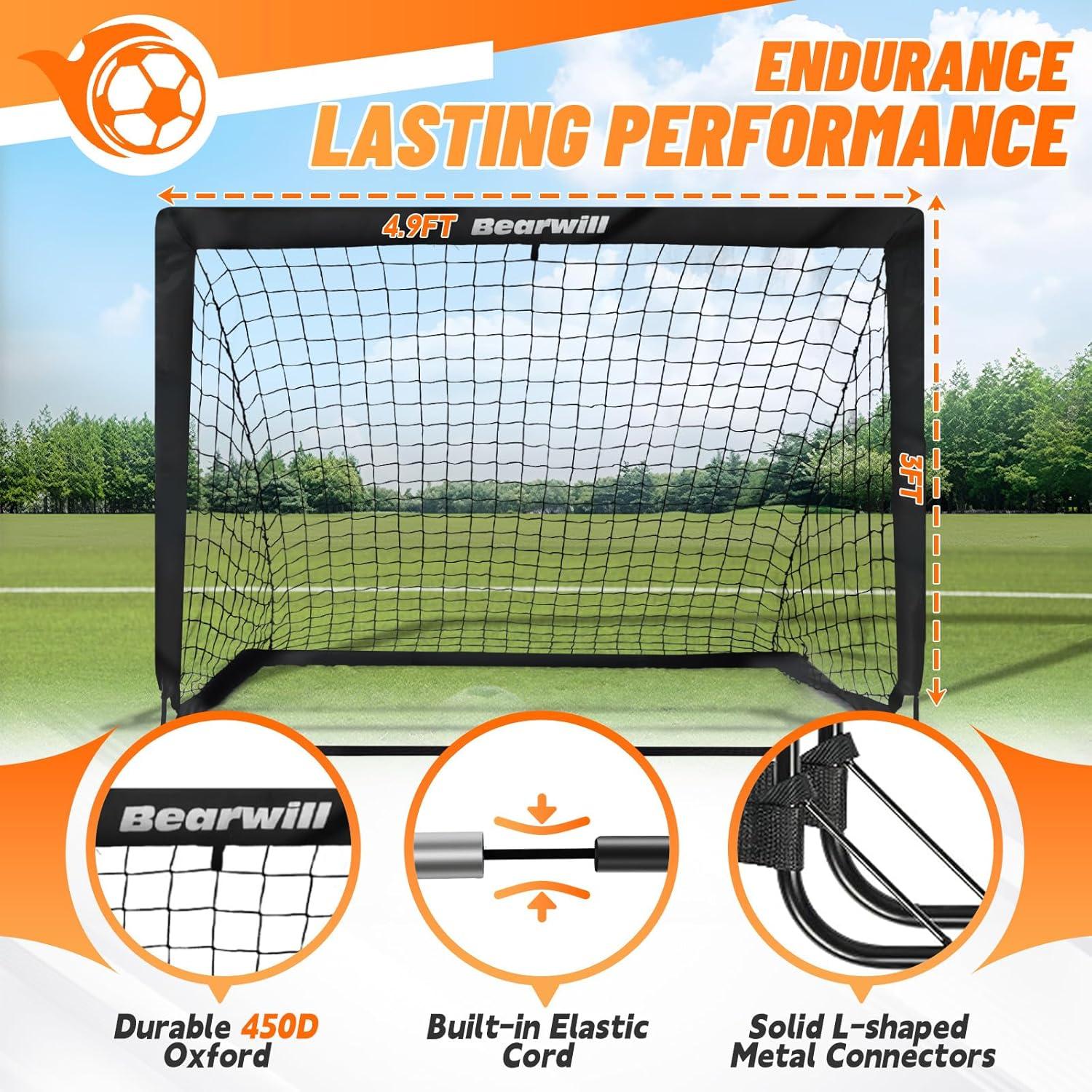 Portería de Fútbol Bearwill, Conjunto 2 Porterías 1.22x0.91m