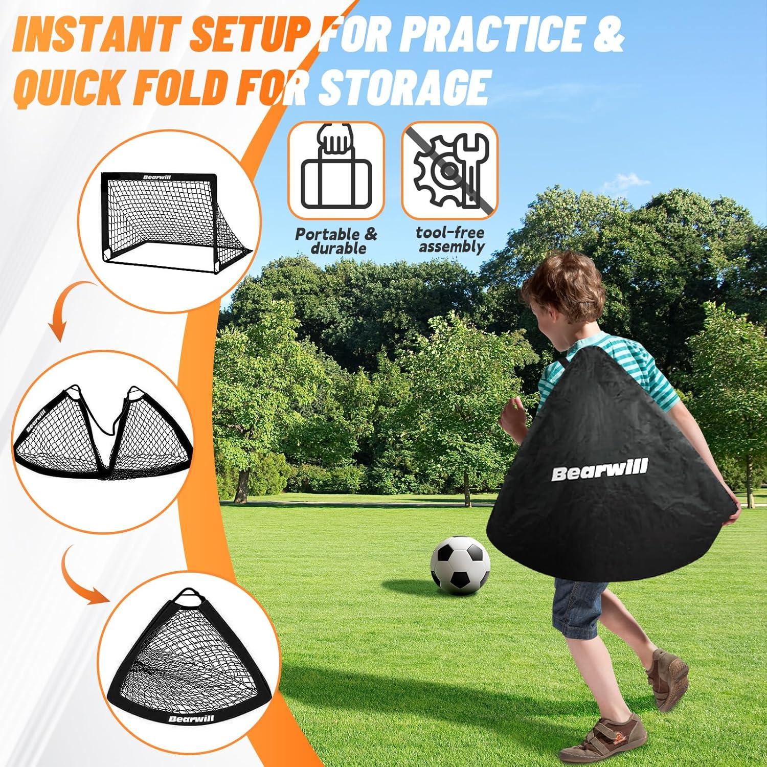 Portería de Fútbol Bearwill, Conjunto 2 Porterías 1.22x0.91m