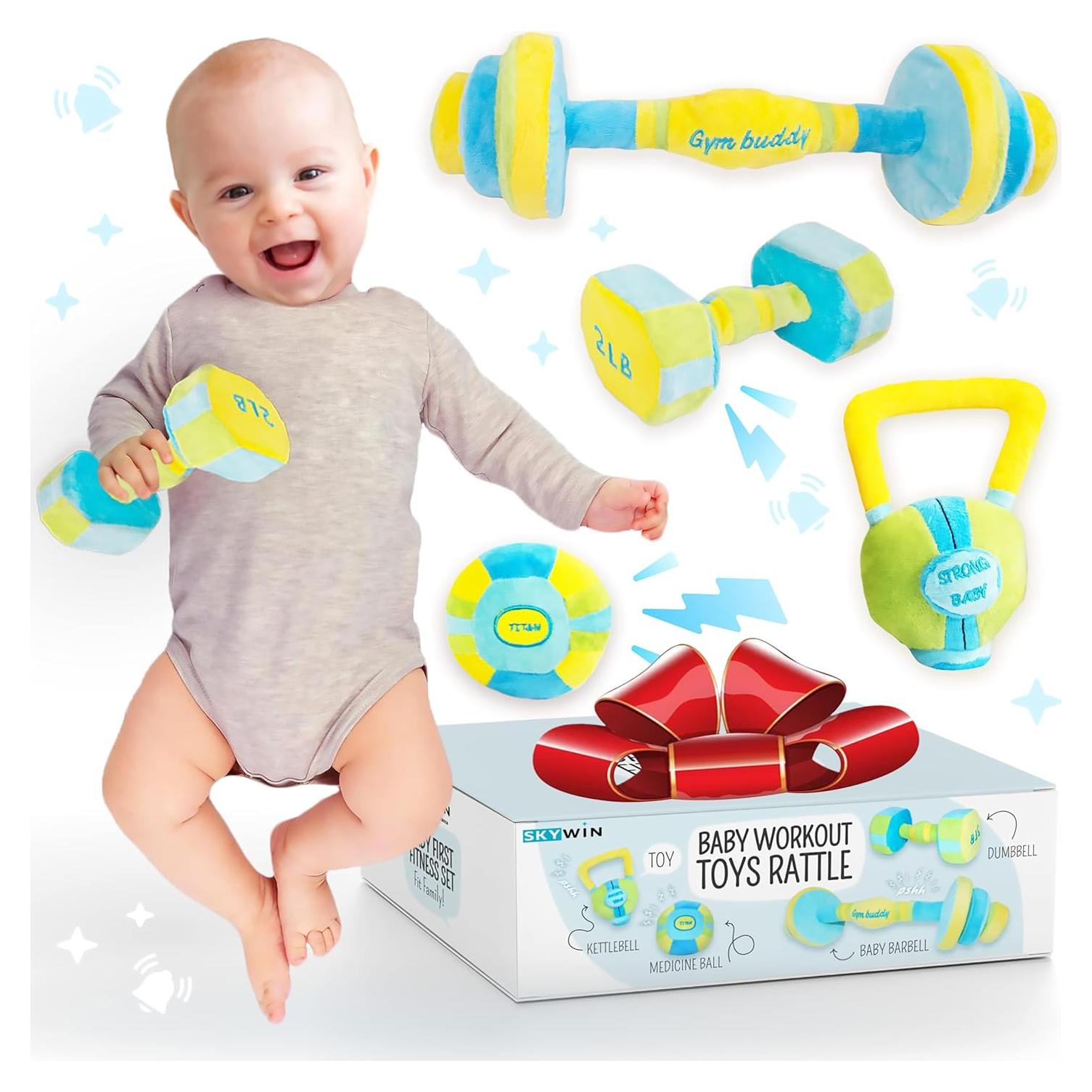 Set de Juguetes de Pesas para Bebés Skywin - Felpa Segura 0+