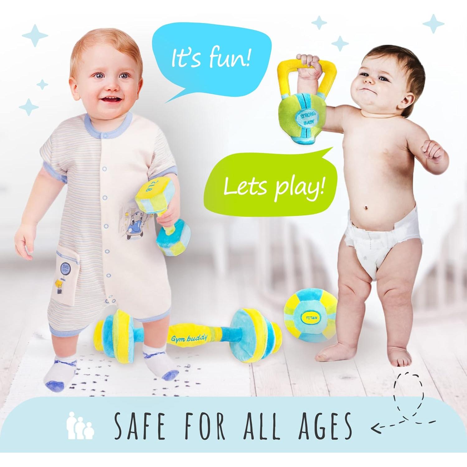 Set de Juguetes de Pesas para Bebés Skywin - Felpa Segura 0+