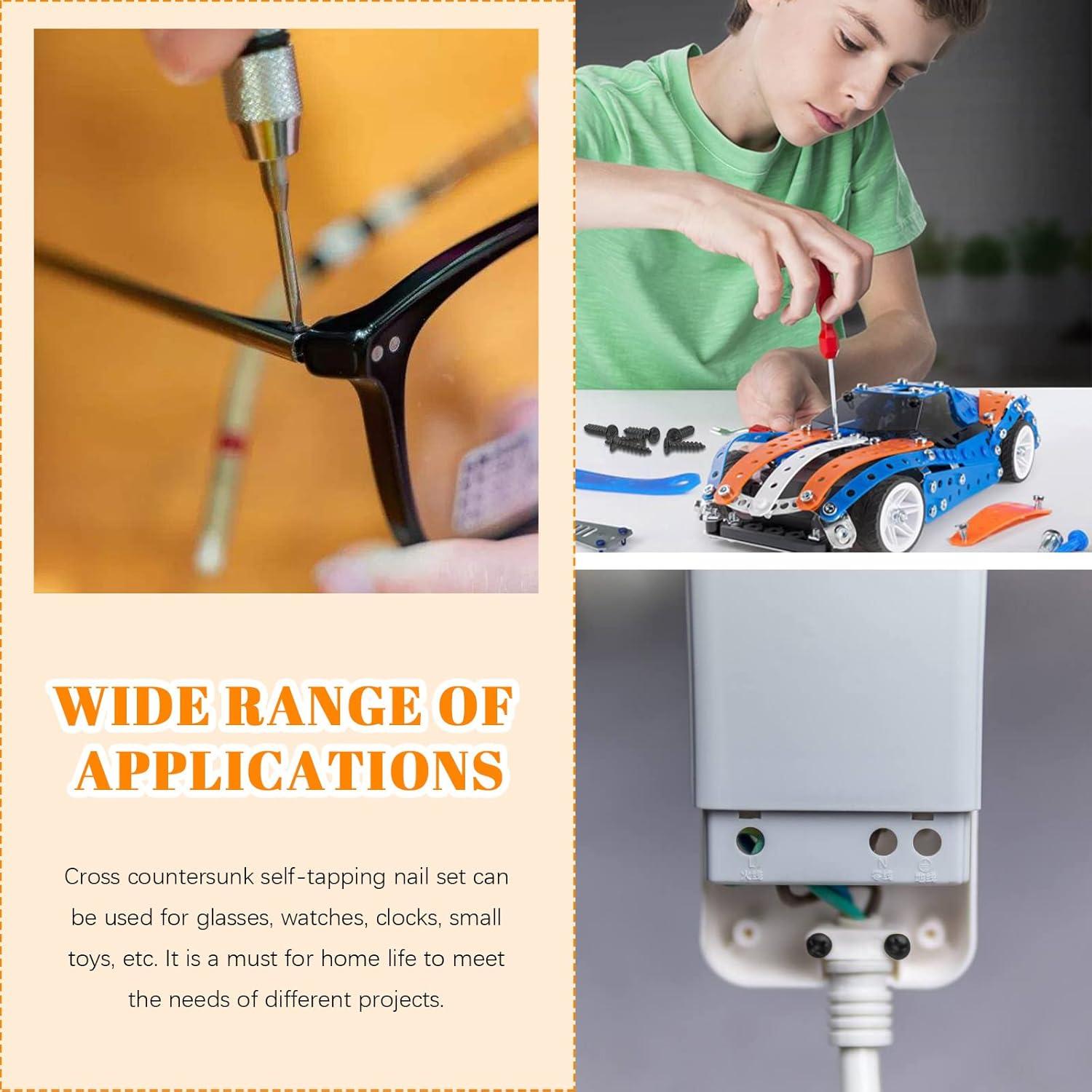 Kit de Tornillos M2 M2.6 Rustark 1300Pcs Cabeza Plana 5-16mm