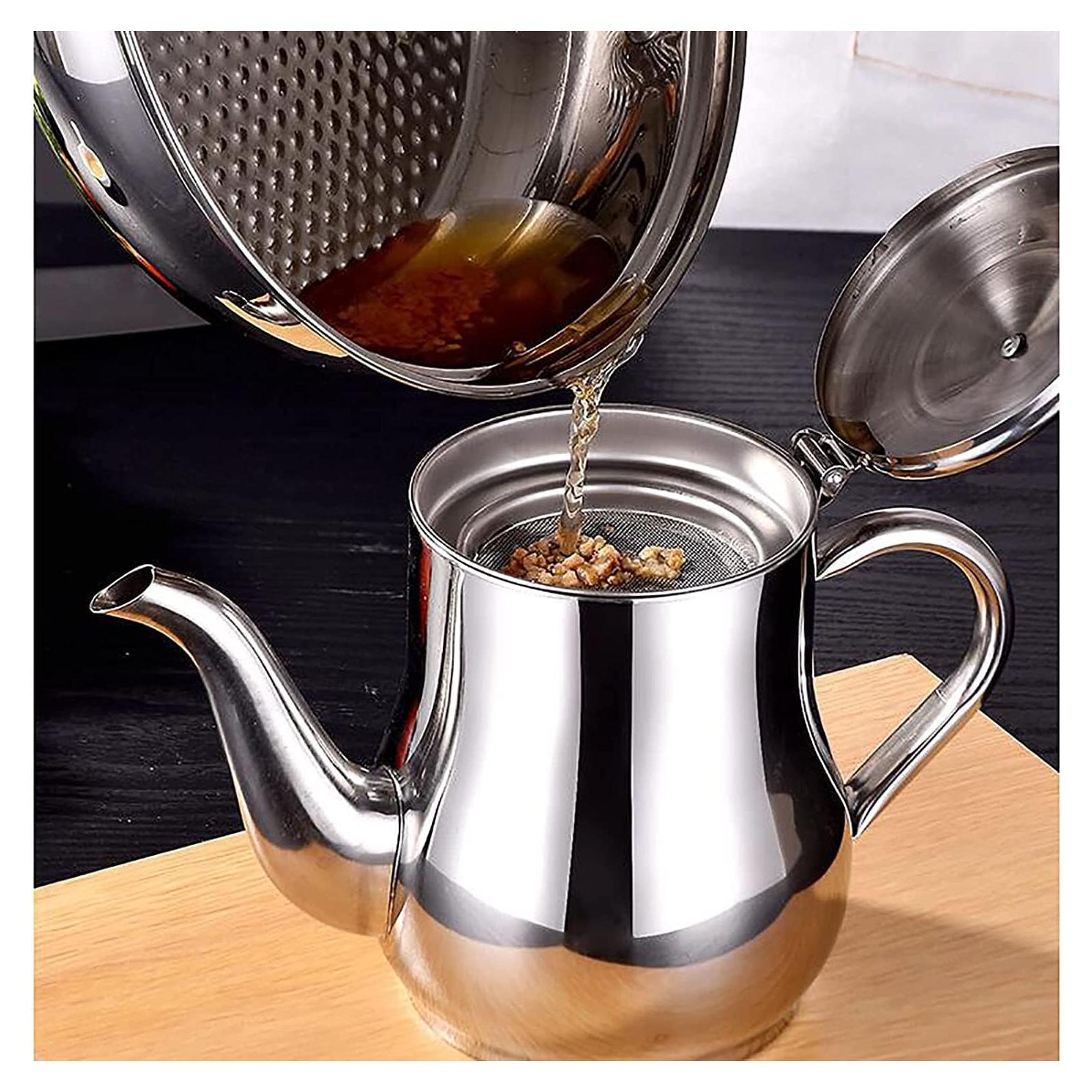 Olla Filtro de Aceite Ujicde Acero Inoxidable 24oz con Tapa