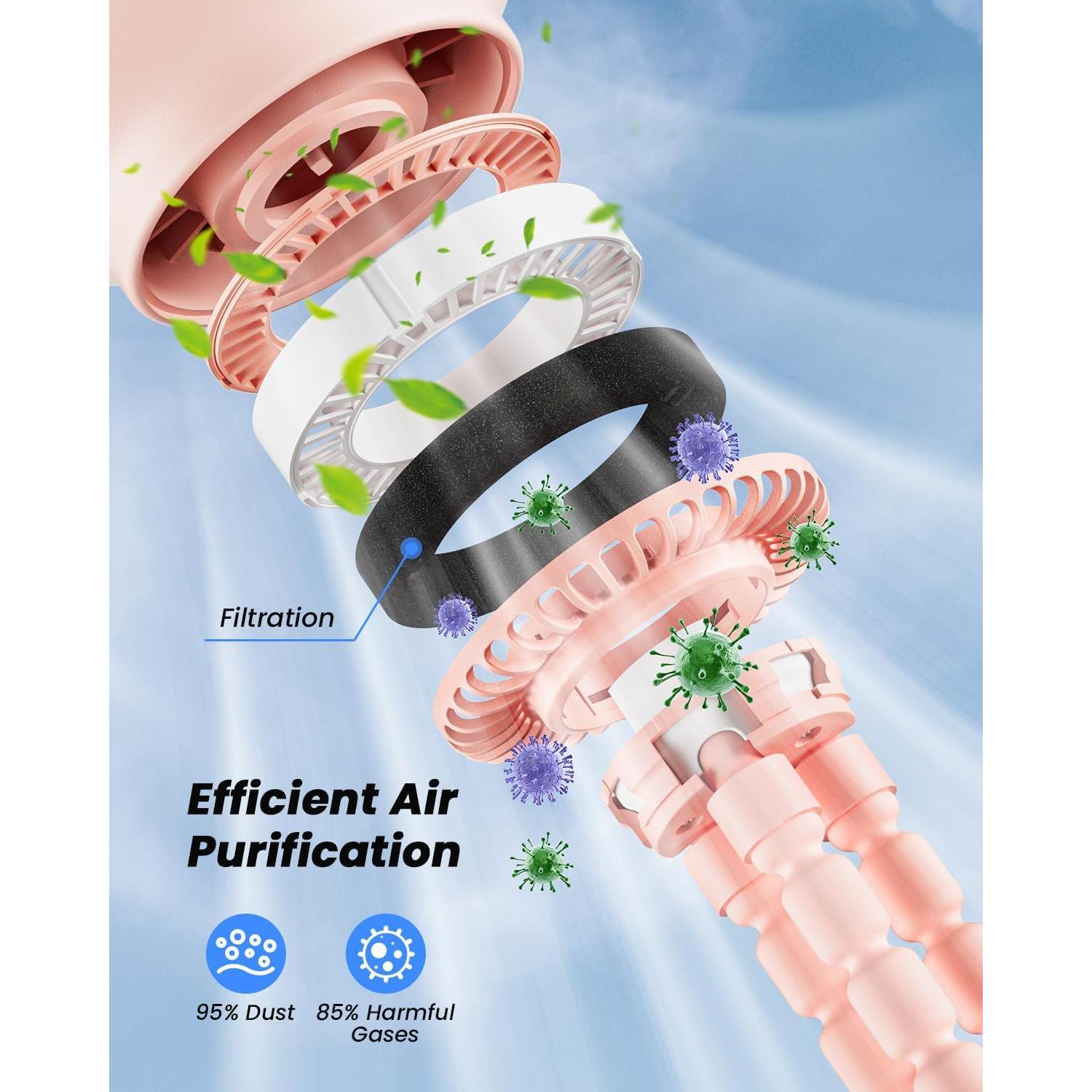 Ventilador de Cochecito coldSky YE02 Rosa 4 Velocidades Oscilante