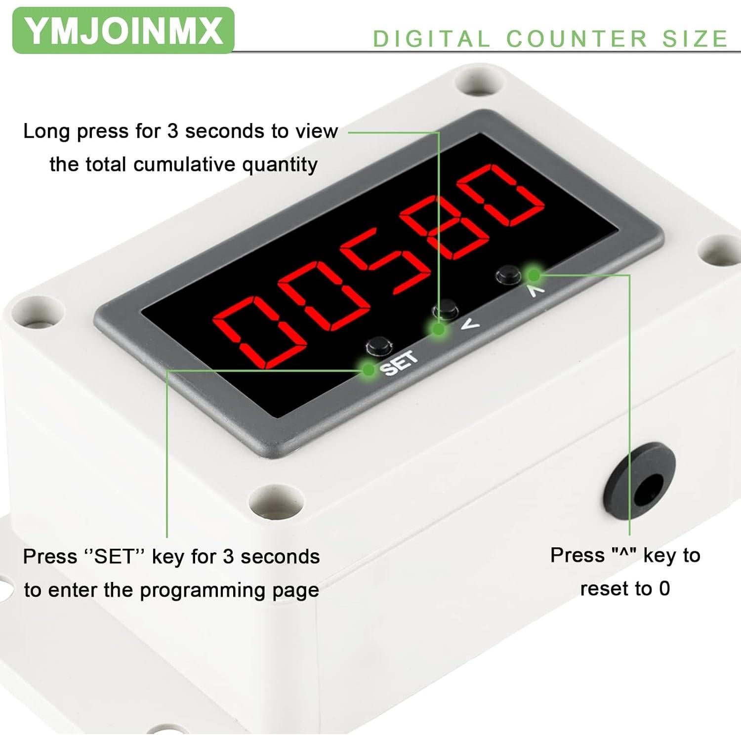 Contador LED Digital YMJOINMX hasta 99999 con Alarma y Sensor Infrarrojo