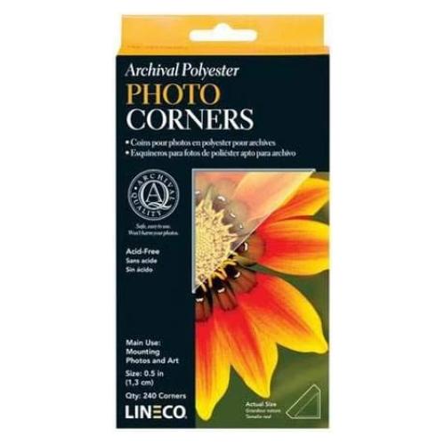 Esquinas de Montaje Archival Lineco 1.27 cm Transparentes 240 Pzas