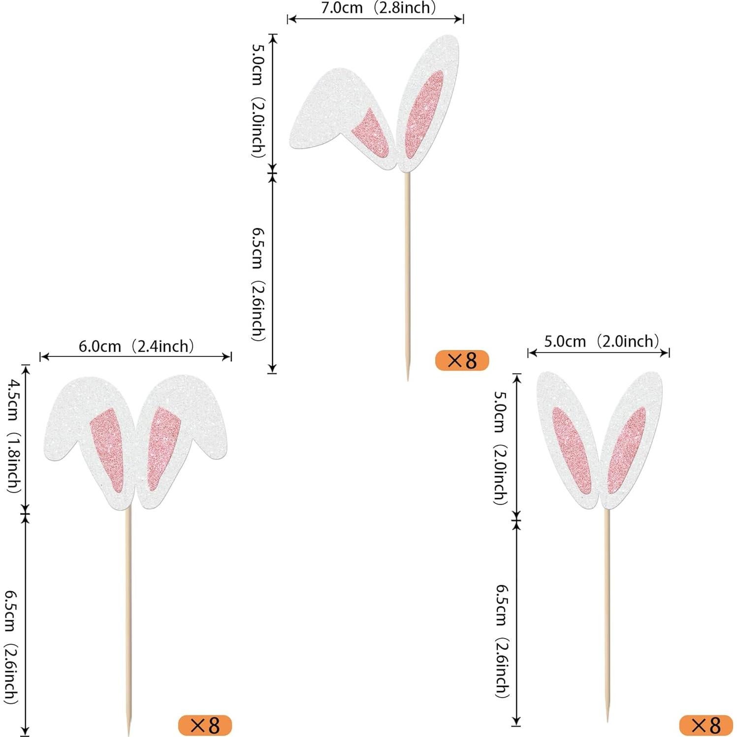 Adornos de Cupcake Rsstarxi 24 Piezas Conejo de Pascua