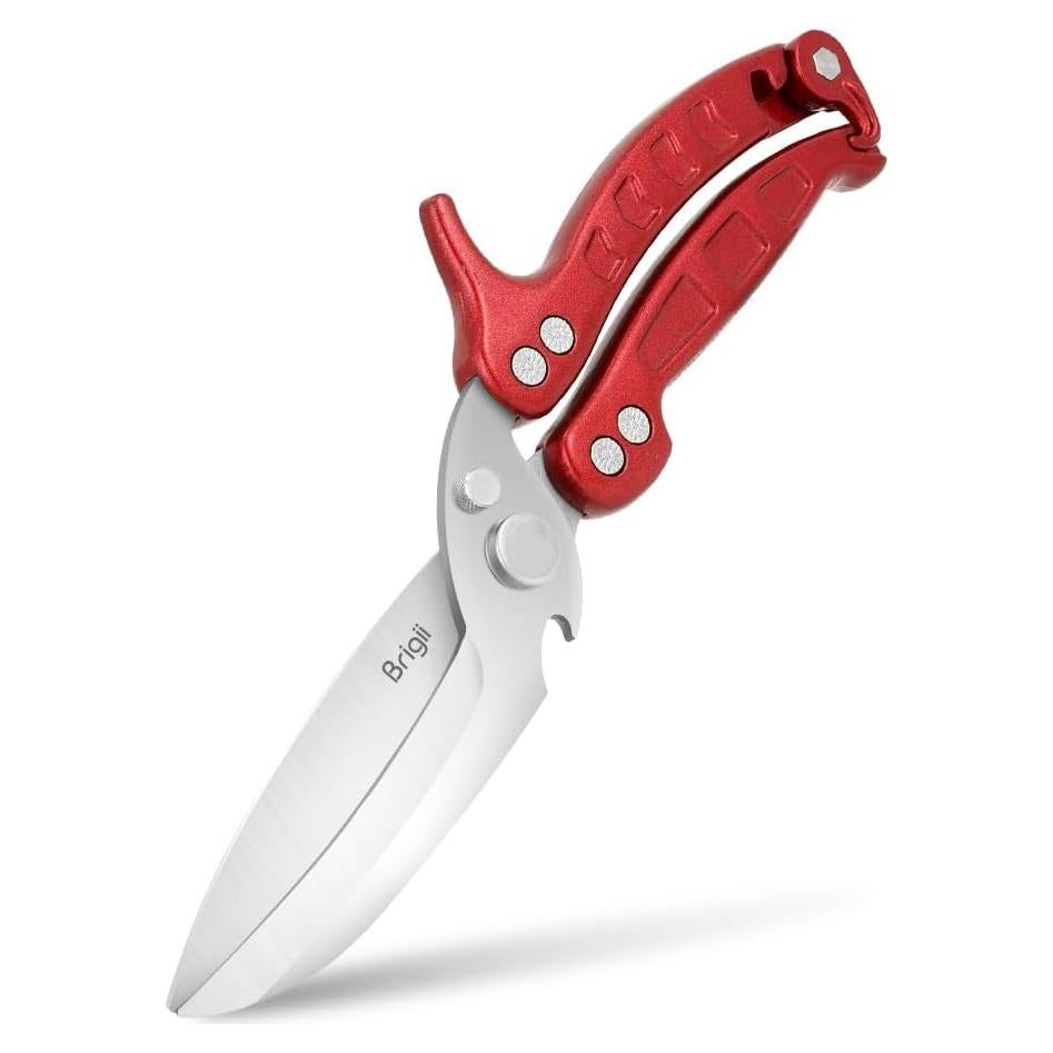 Tijeras de Cocina Brigii de Acero Inoxidable 340g - Rojo