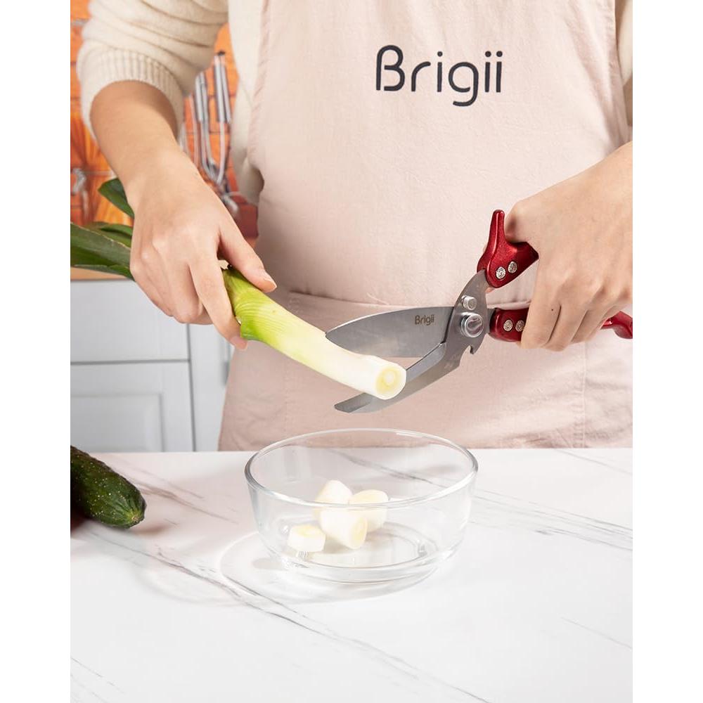 Tijeras de Cocina Brigii de Acero Inoxidable 340g - Rojo
