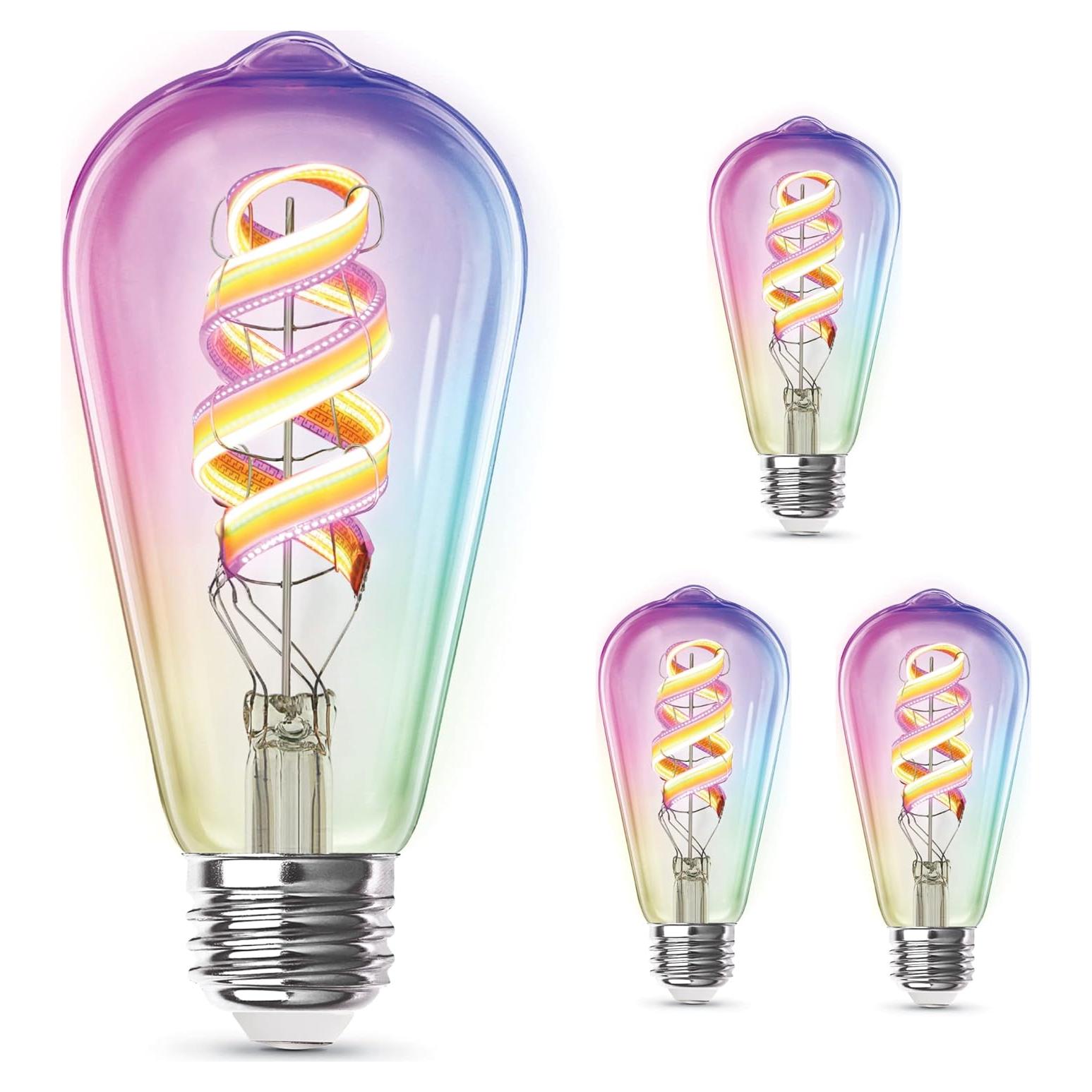 Bombilla LED Inteligente Feit Electric ST21 RGBW 4 Pzas