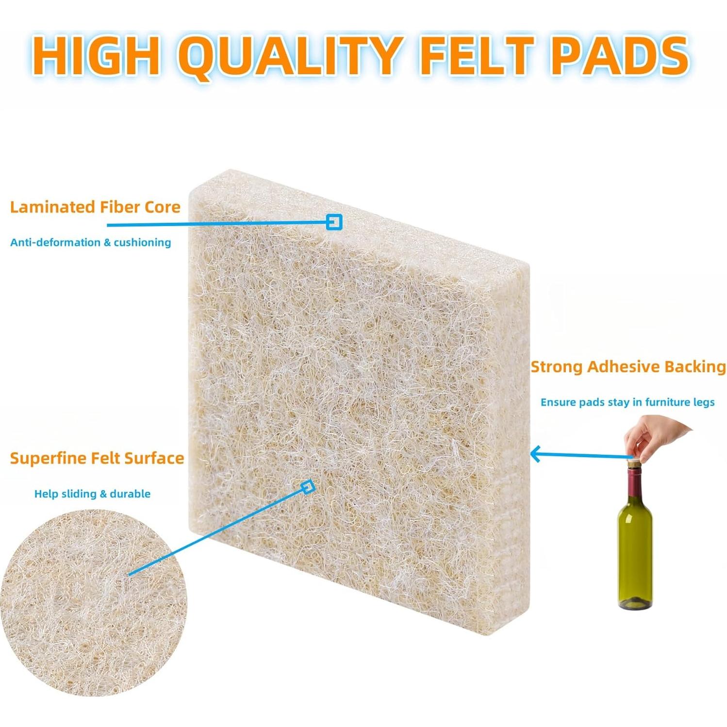 Almohadillas de Fieltro Antirayaduras Furnigear 129 Piezas Beige