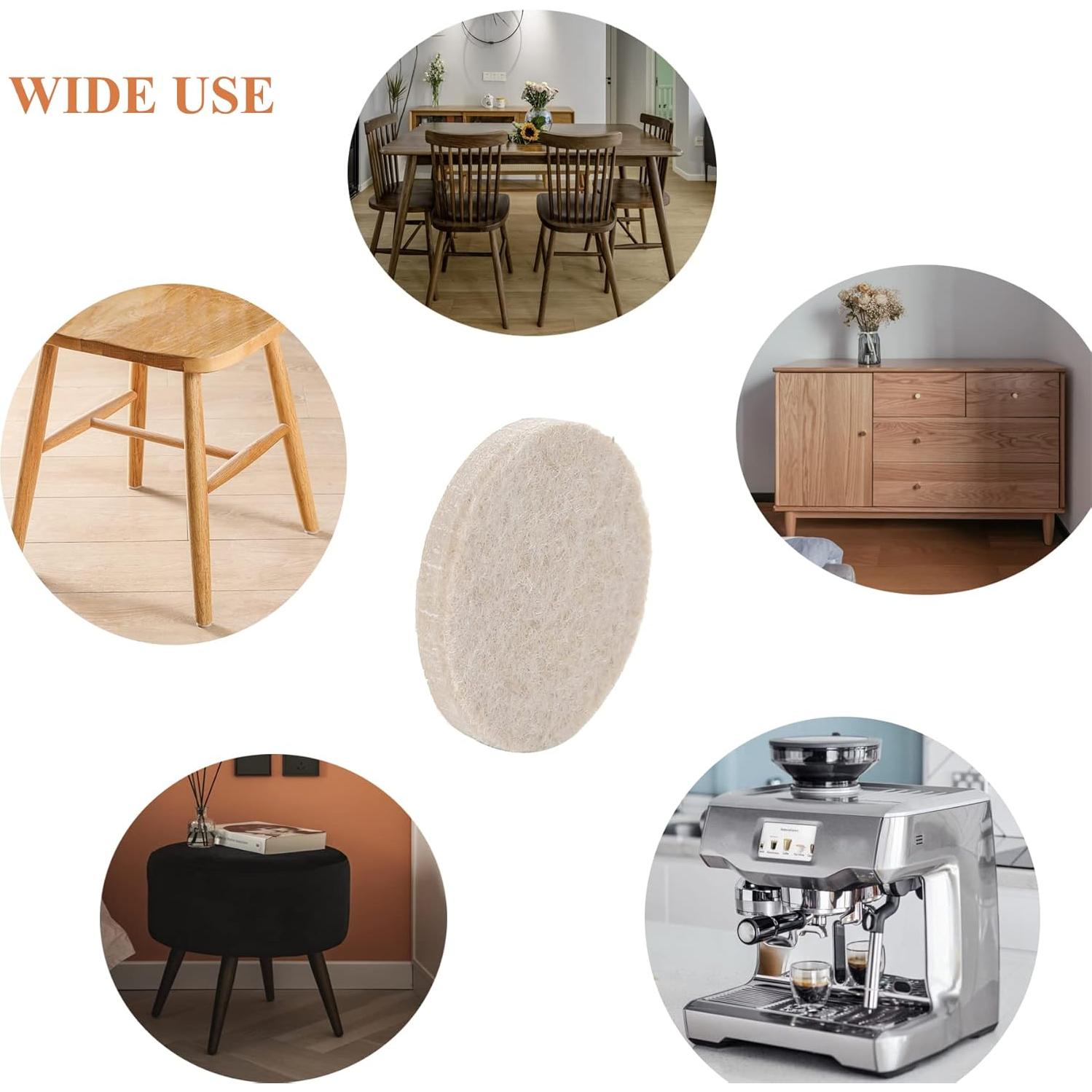 Almohadillas de Fieltro Antirayaduras Furnigear 129 Piezas Beige