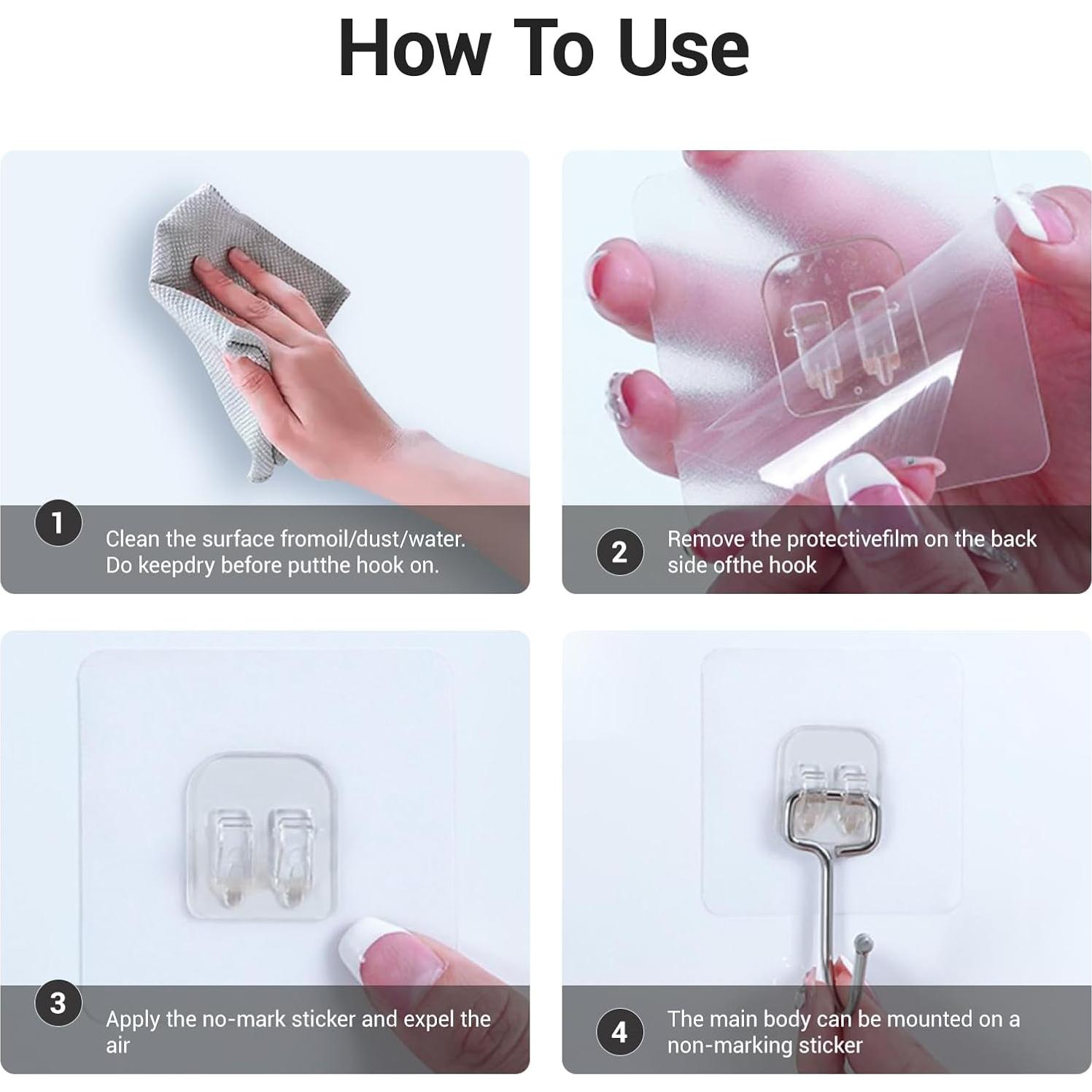 Ganchos Adhesivos Transparentes LGDNNYYY, 18 Piezas, 20kg