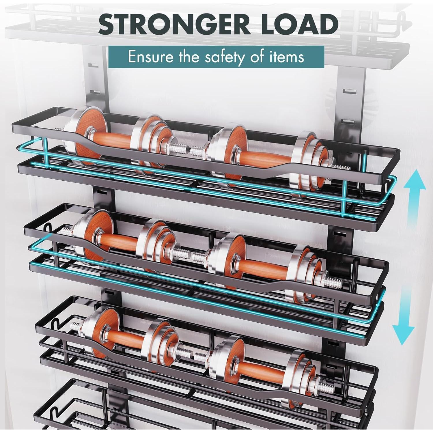 Organizador de despensa sobre la puerta Eastherry 9 niveles ajustable negro