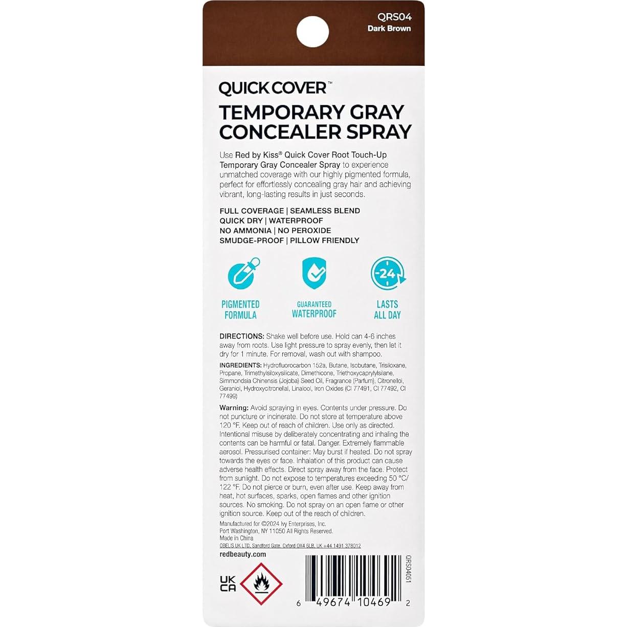 Rociador de Tinte Rápido Red by Kiss 56.7g Marrón Oscuro