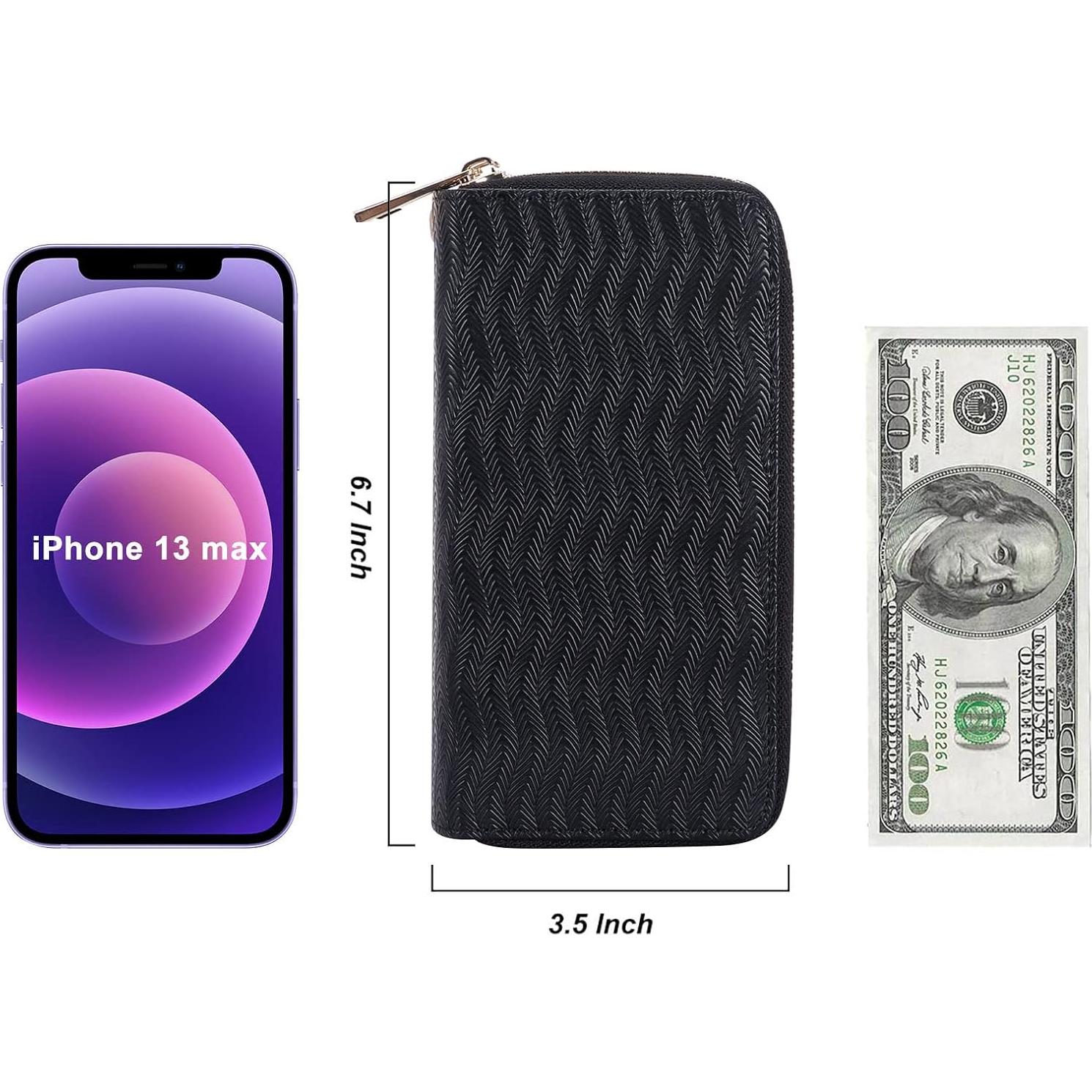 Cartera Doble Cierre HAWEE para Mujer con Soporte Teléfono 17.5x8.9cm