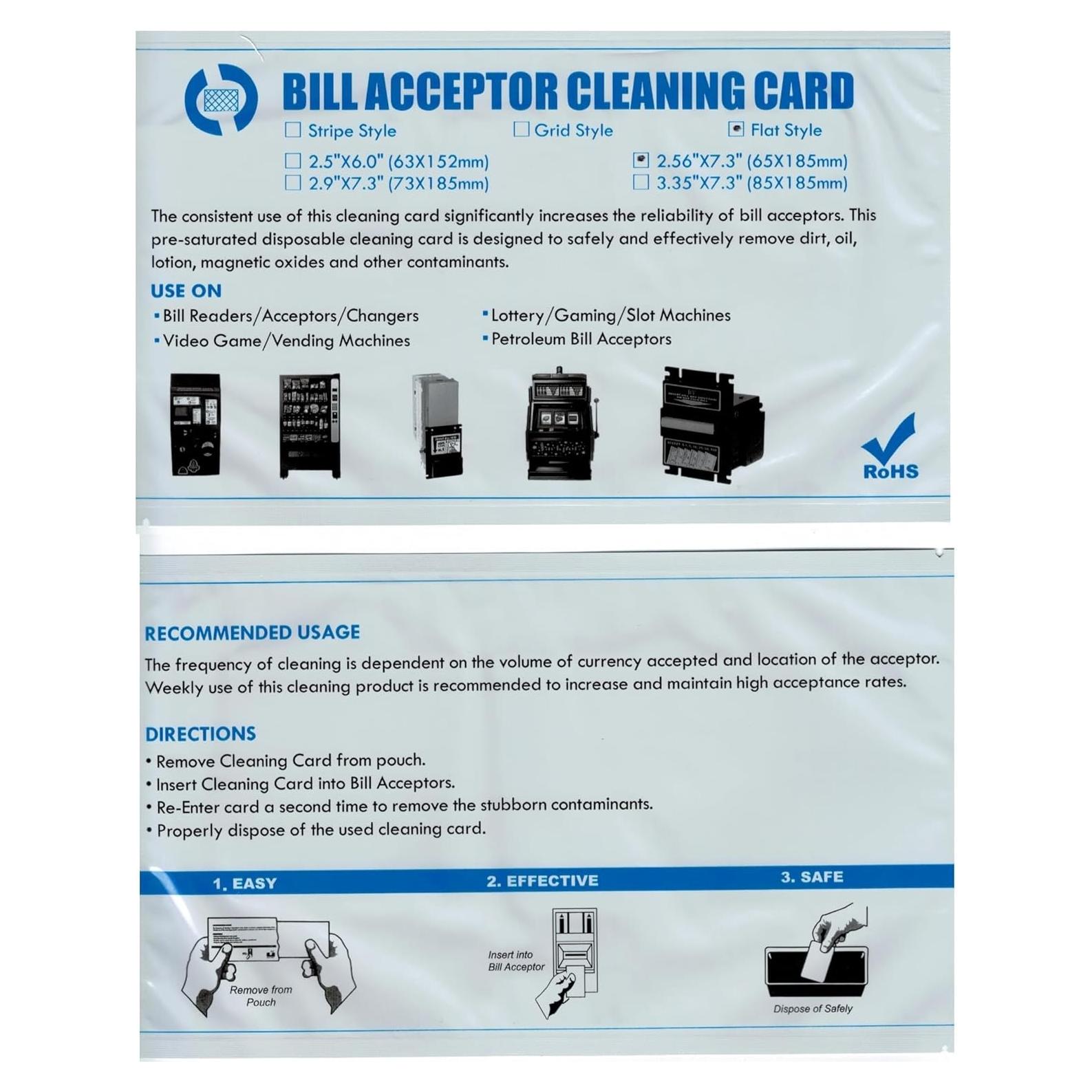 Tarjetas de limpieza prehumedecidas UBICON para validadores de billetes - 5 unidades